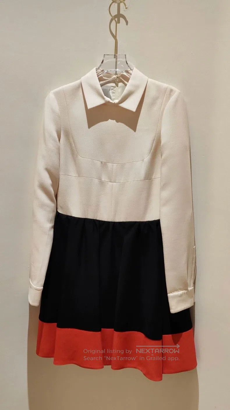 Valentino Valentino Wool mulberry silk color-blocked dress Size M / US 6-8 / IT 42-44 - 2 Thumbnail