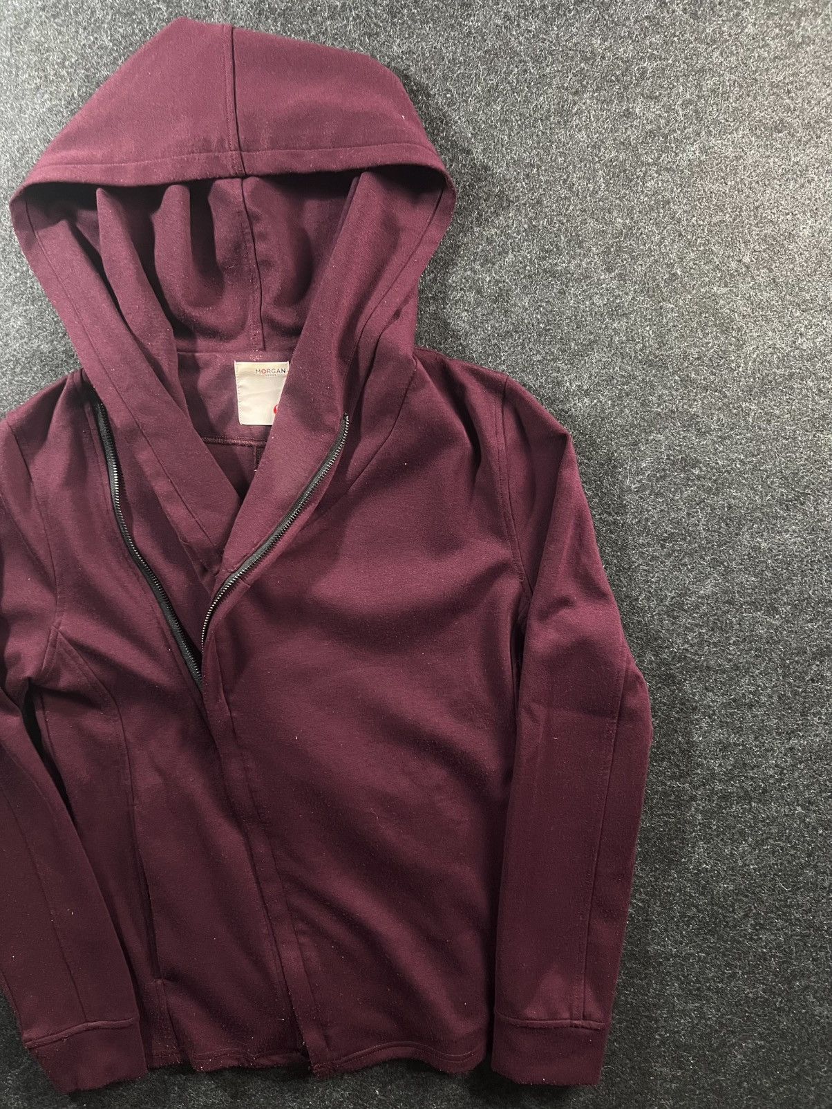 Morgan Homme Morgan Maroon Asymmetrical Hoodie Morgan De Toi Rare Size US S / EU 44-46 / 1 - 1 Thumbnail