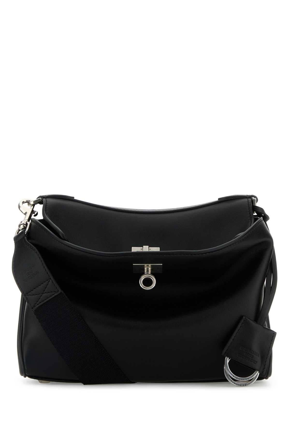 Balenciaga Black Leather Small Rodeo Messenger Crossbody Bag, Men's