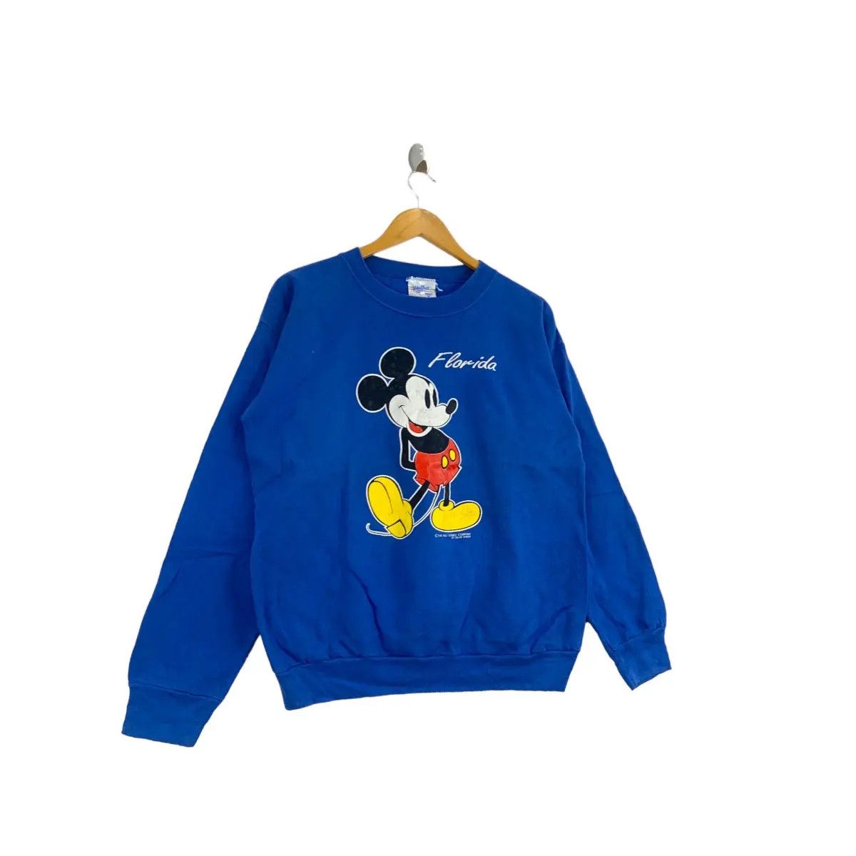 Disney Vintage 80s MICKEY MOUSE Florida Disney Cartoon Print Blue Size US M / EU 48-50 / 2 - 3 Thumbnail