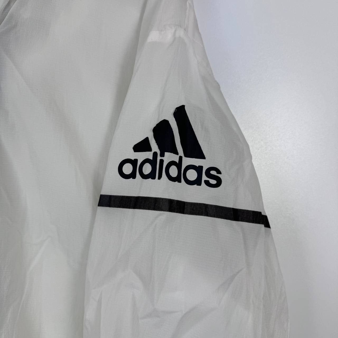 Adidas Adidas Lightweight Windbreaker Jacket Mens White Full Zip XL Size US XL / EU 56 / 4 - 3 Thumbnail