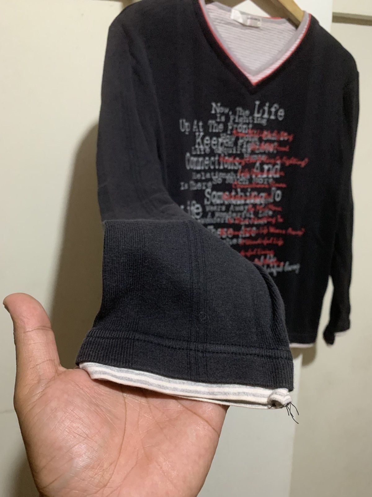 If Six Was Nine Japanese Excuse Poem DoubleLayer LongSleeve Rock Punk Style Size US M / EU 48-50 / 2 - 2 Thumbnail