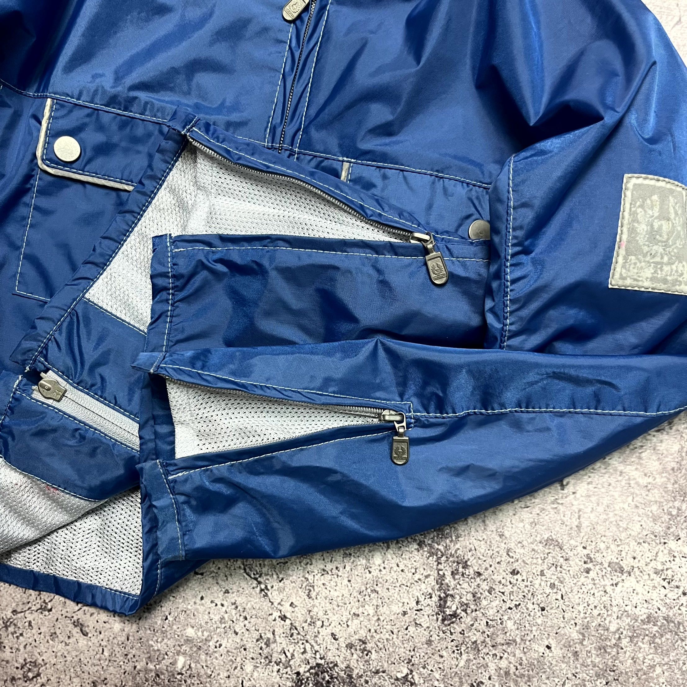 Belstaff Blue Biker Bomber Multipocket Jacket Size 8 XS