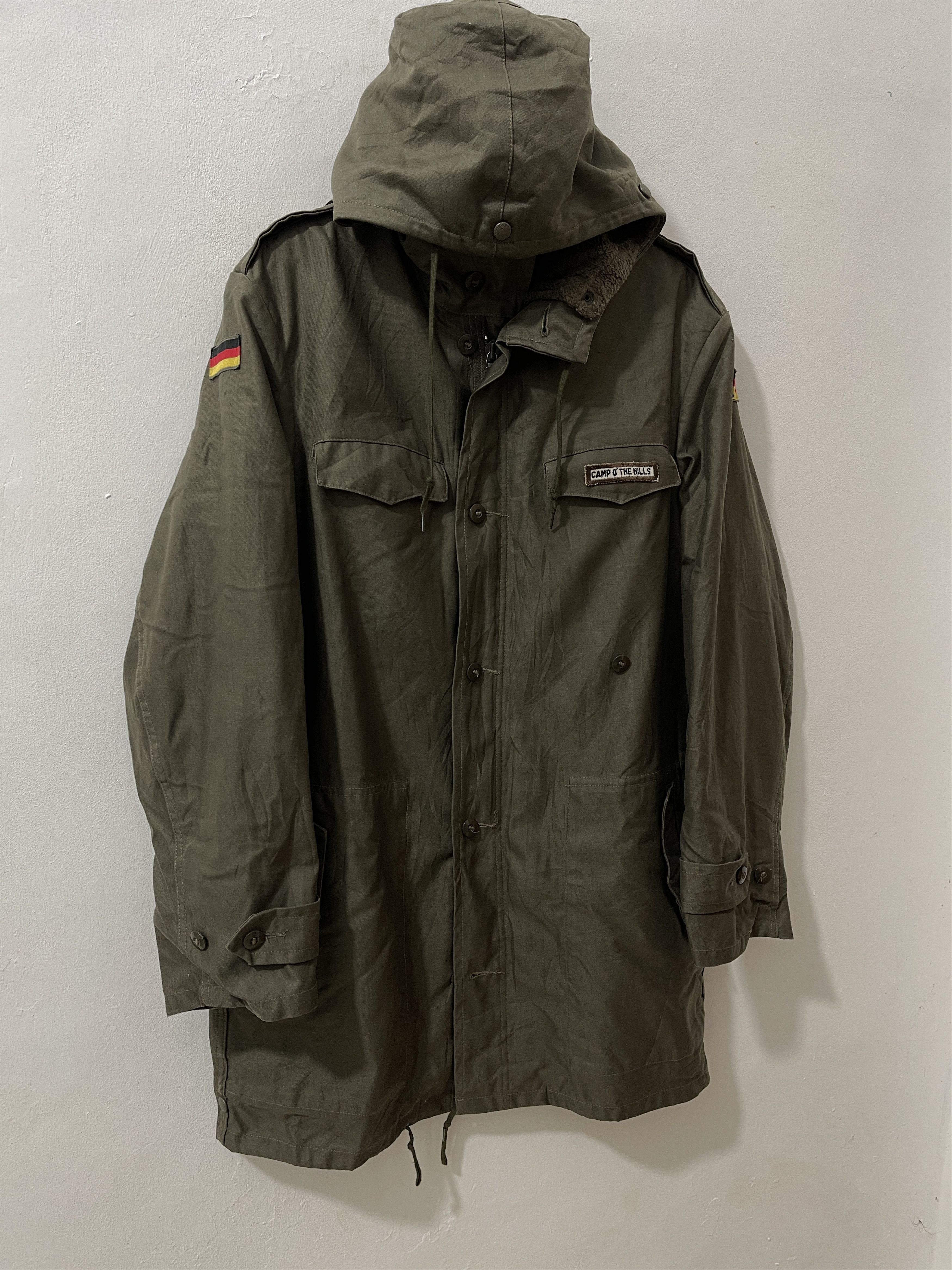 Vintage 1992 German Military Moleskin Fur Parka Jacket Size US L / EU 52-54 / 3 - 3 Thumbnail