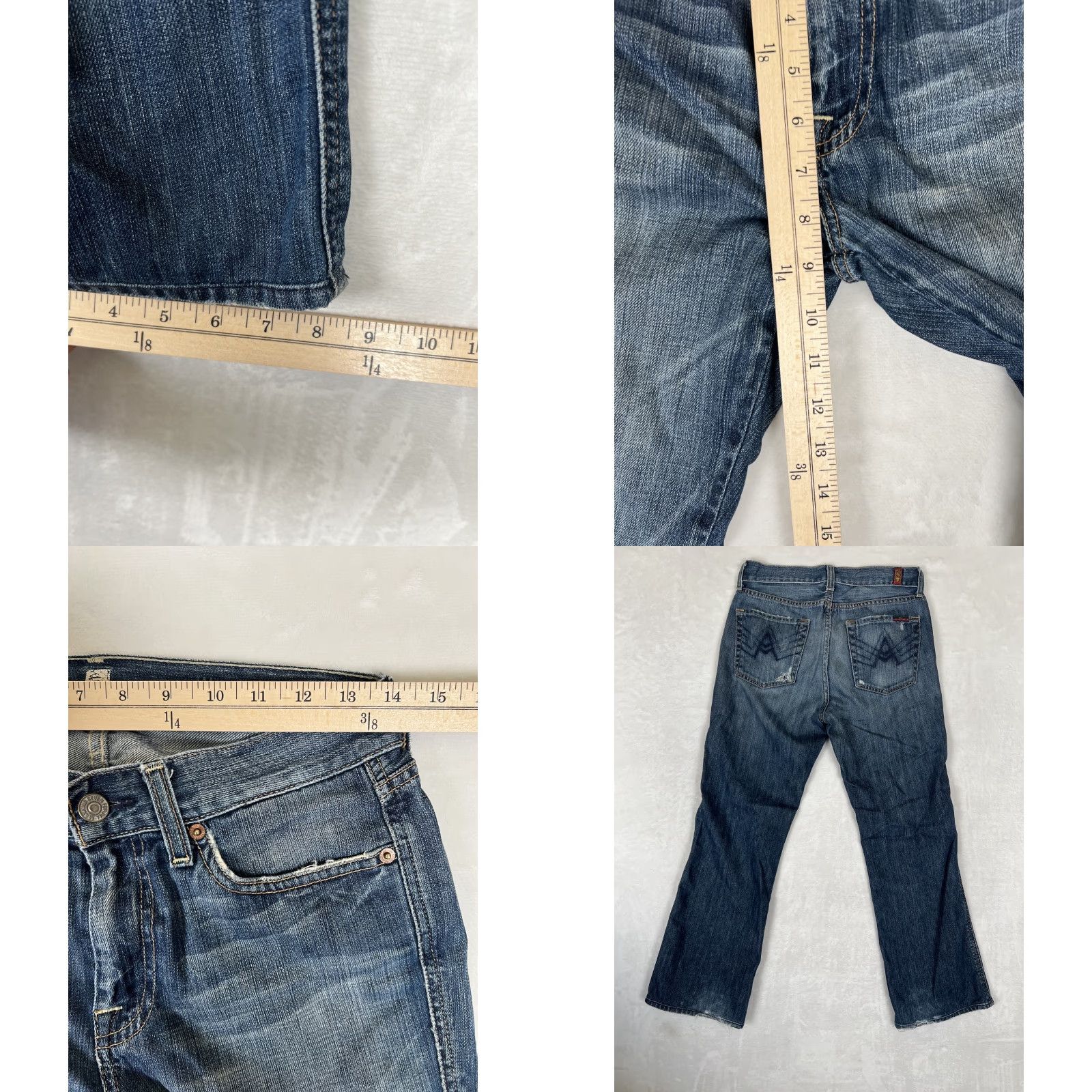 7 For All Mankind 7 For All Mankind Jeans Womens 28 Flare A Pocket Low Rise Dark Wash Denim Jeans 7 For All Mankind A Pocket Womens 28 Flare Low Rise Dark Wash Denim Size 28" / US 6 / IT 42 - 8 Thumbnail