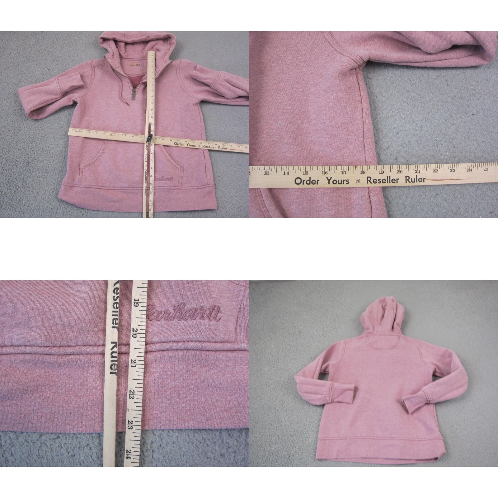Carhartt Carhartt Hoodie Womens M Pink Clarksburg 1/4 Zip Sweatshirt Pullover Soft Logo Fleece Size M / US 6-8 / IT 42-44 - 8 Thumbnail