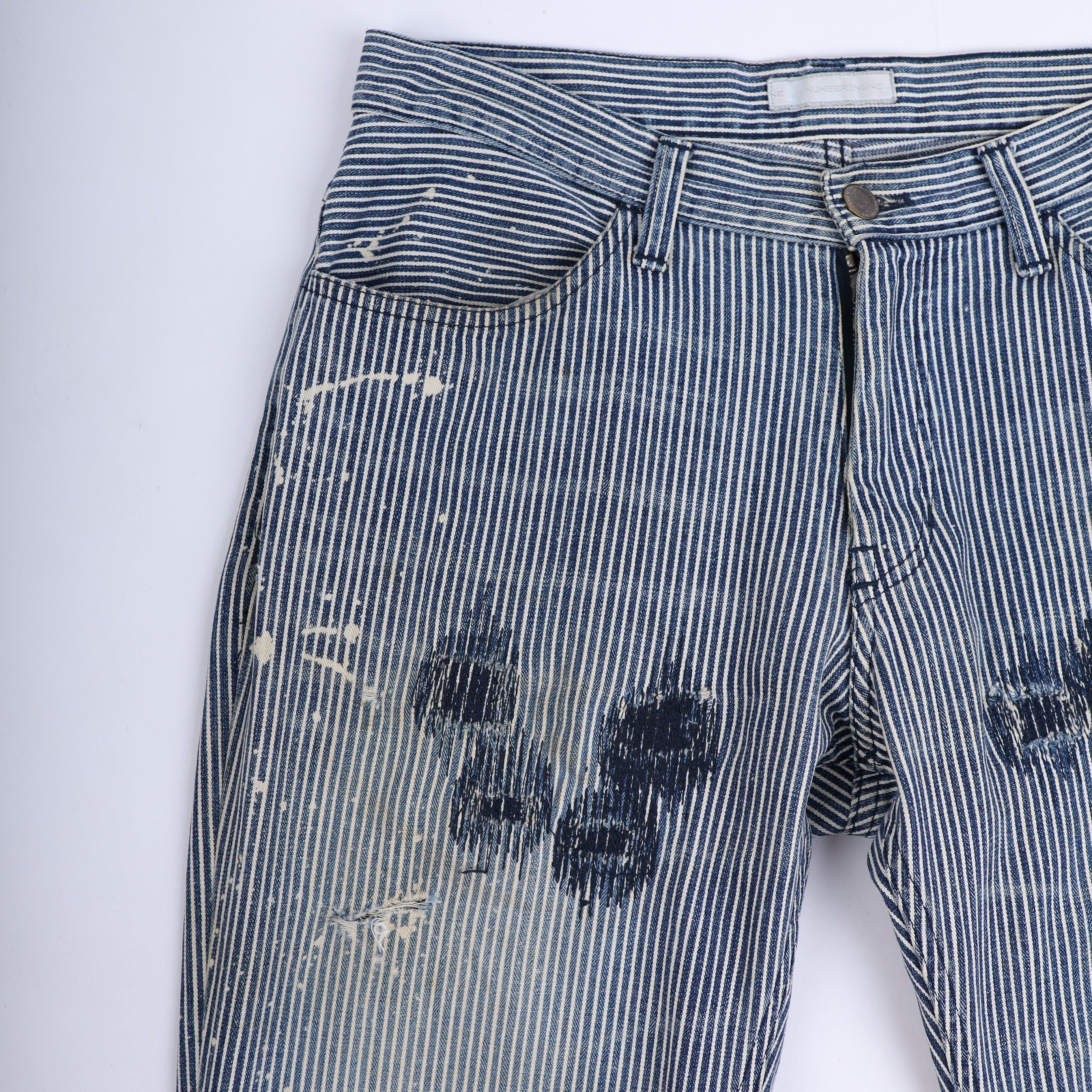 Number (N)ine Number Nine Pinstripe Painter Pants Size US 32 / EU 48 - 3 Thumbnail