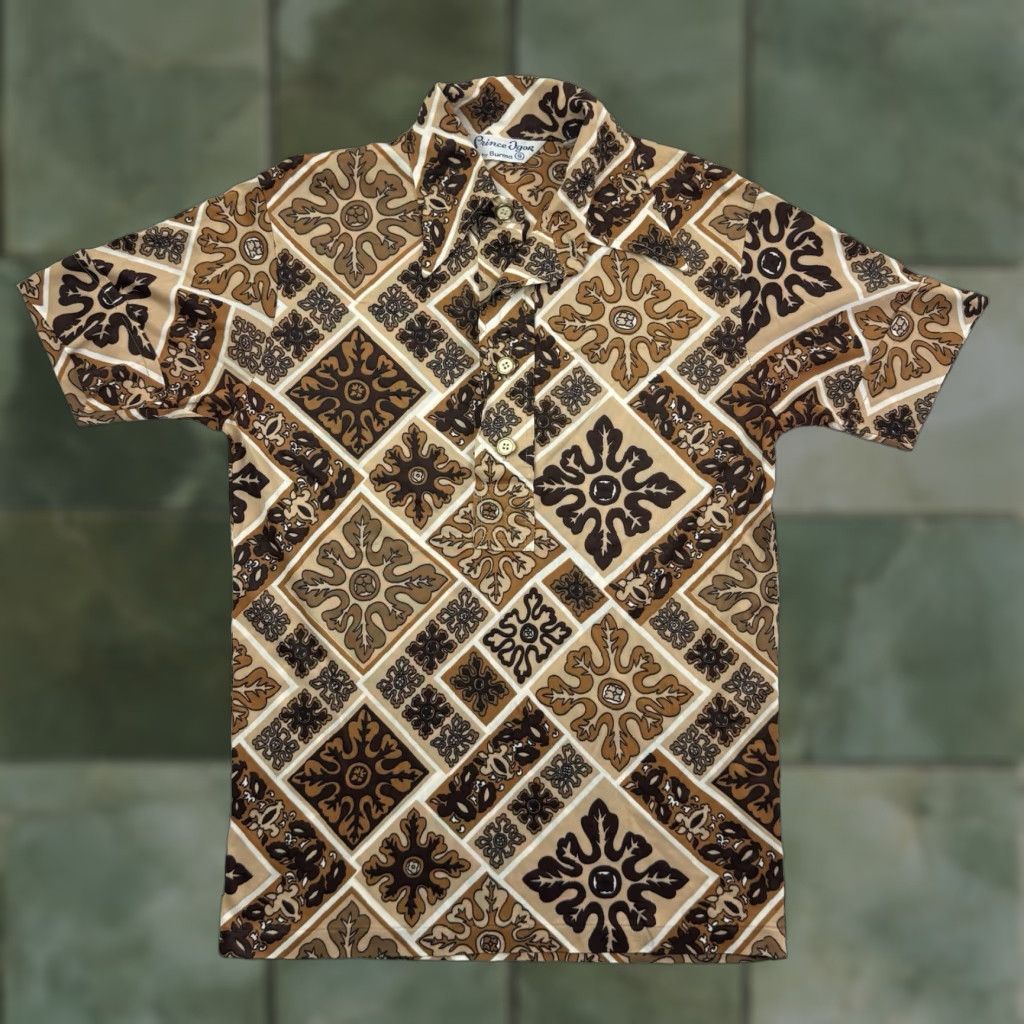 Vintage VINTAGE Prince Igor By Burma Polo Shirt Small Mens Adult S Brown Geometric Hipster 60s 70s Mid Century USA Size US S / EU 44-46 / 1 - 1 Thumbnail