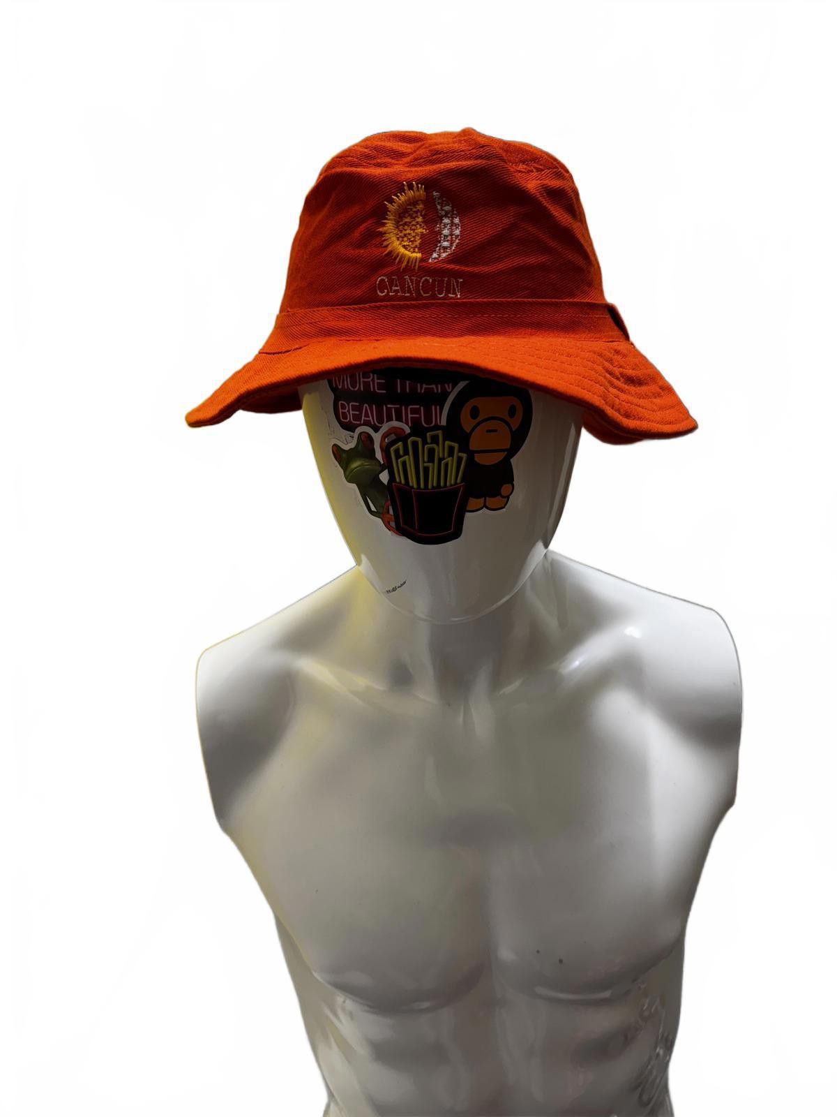 Designer JFL Bordados Cancun Embroidered Orange Bucket Hat Size ONE SIZE - 2 Thumbnail