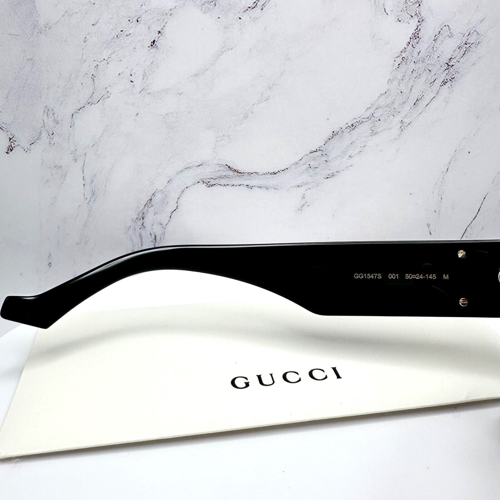 Gucci Gucci Sunglasses New Black Oversized Gold Metal GG Authentic Size ONE SIZE - 6 Thumbnail
