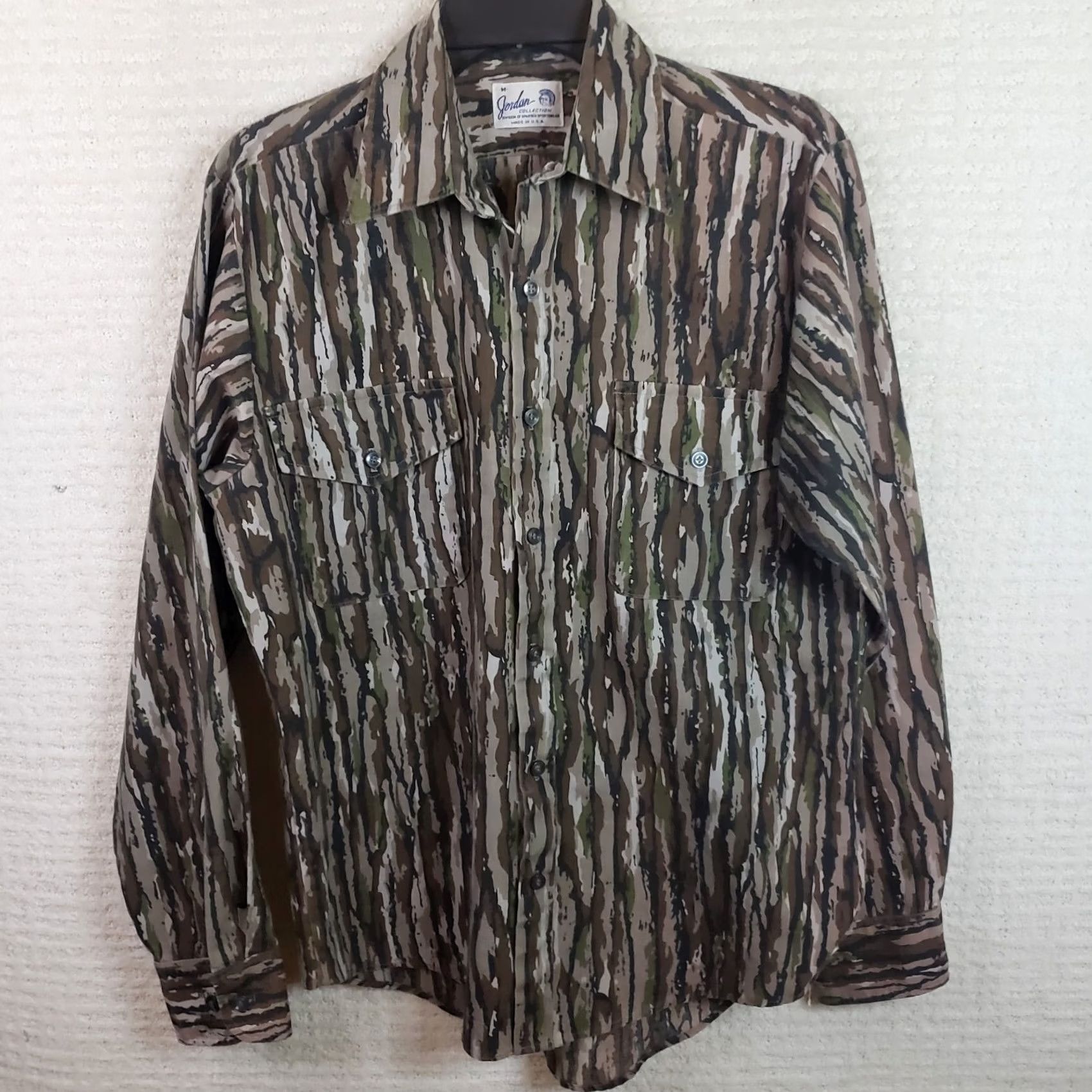 Jordan Brand VINTAGE Jordan Collection Shirt Mens M Trebark Camo Long Sleeve Button USA Made Size US M / EU 48-50 / 2 - 2 Thumbnail