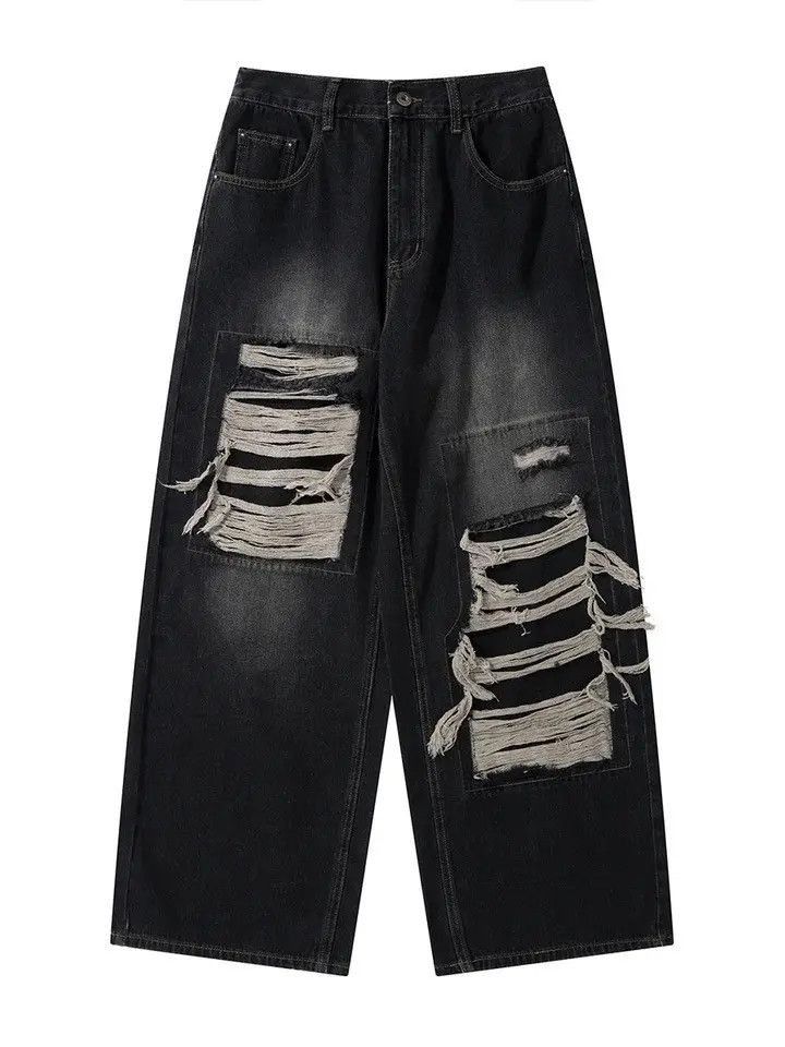 Japanese Brand Retro punk distressed ripped hole jeans pants Size US 32 / EU 48 - 3 Thumbnail