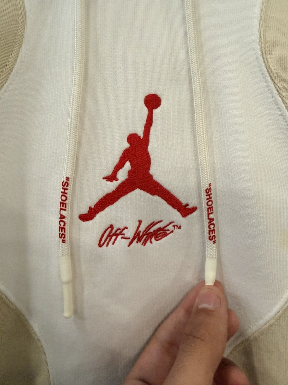 Jordan Brand × Off-White Jordan x Off white two tone cream/white arrows hoodie Size US XL / EU 56 / 4 - 3 Thumbnail