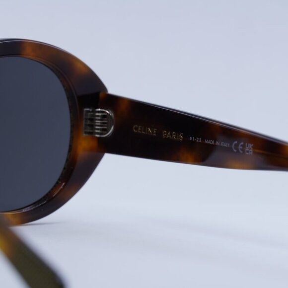 Celine Celine CL4240IS 53A Sunglasses Shiny Havana with Gold Studs Size ONE SIZE - 9 Thumbnail
