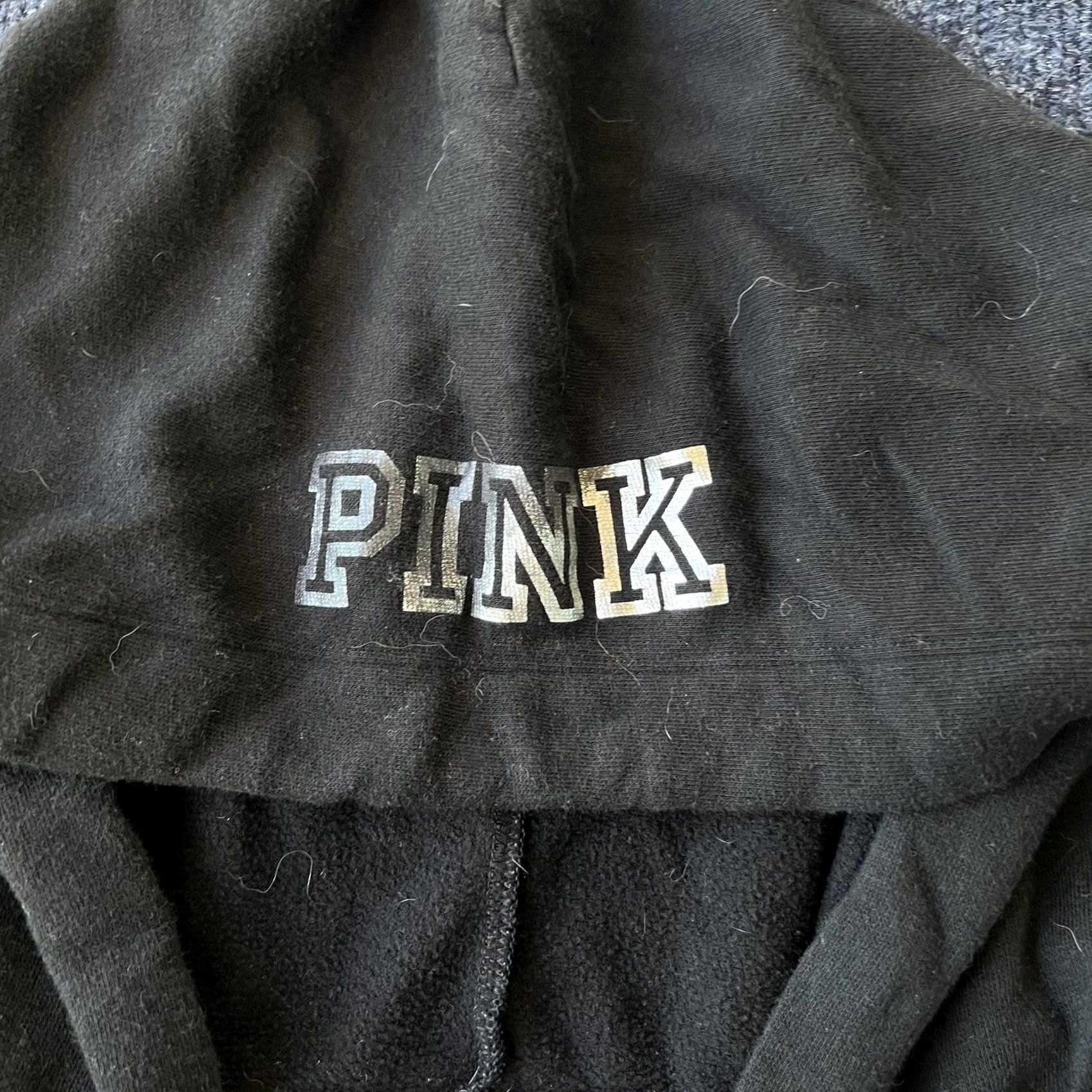 Pinko PINK Victoria's Secret Hoodie Womens Large Black Full Zip Sequin NYC Love Pink Size L / US 10 / IT 46 - 4 Thumbnail