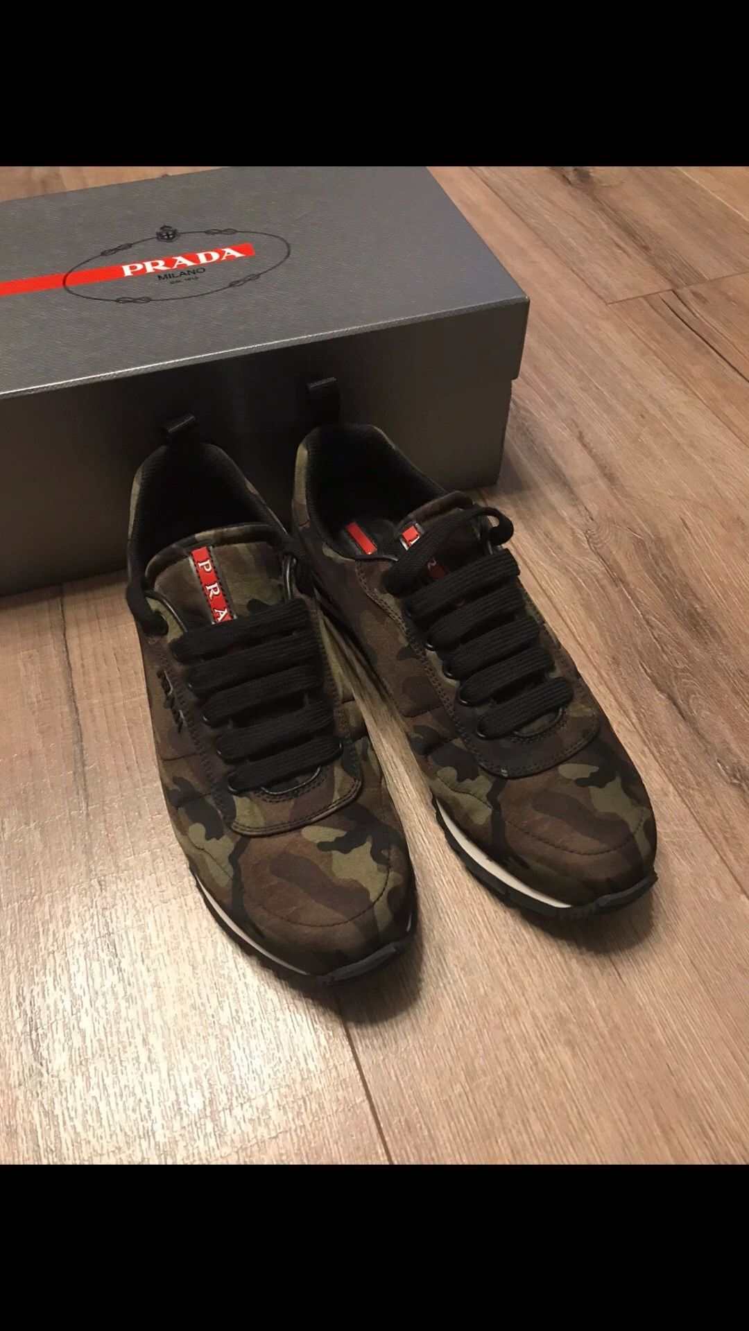 Prada Prada new green camo nylon sneakers 41.5 EU Size US 8.5 / EU 41-42 - 1 Thumbnail