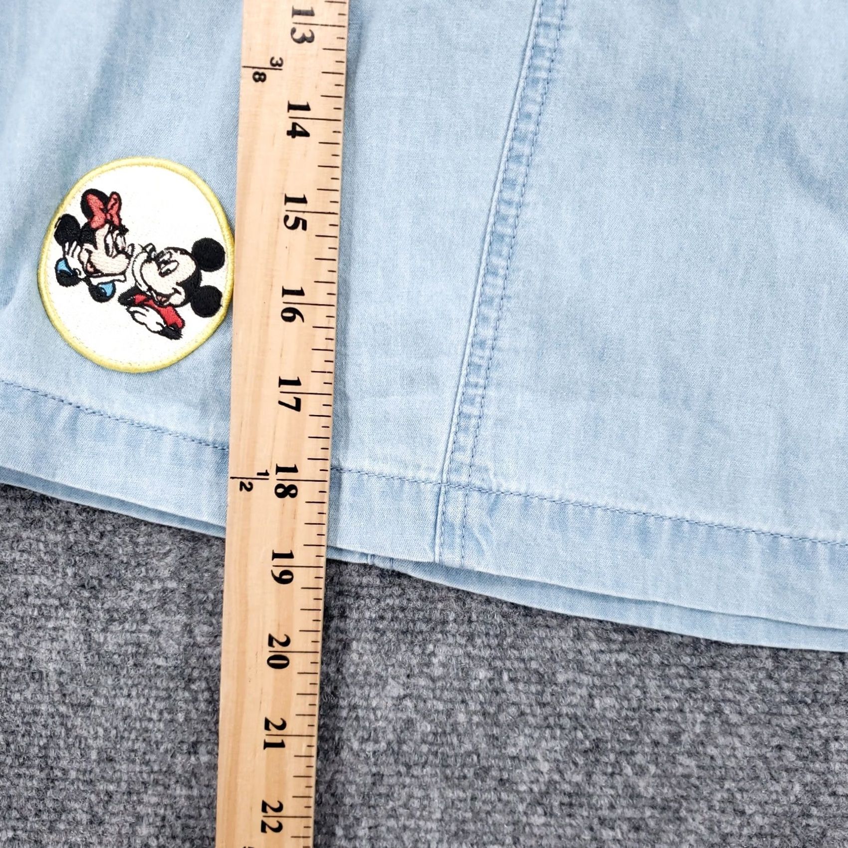 Disney Disney Skirt Womens XL Blue Mickey & Minnie Denim Button Fly Casual A-Line Size 40" / US 18 - 6 Thumbnail