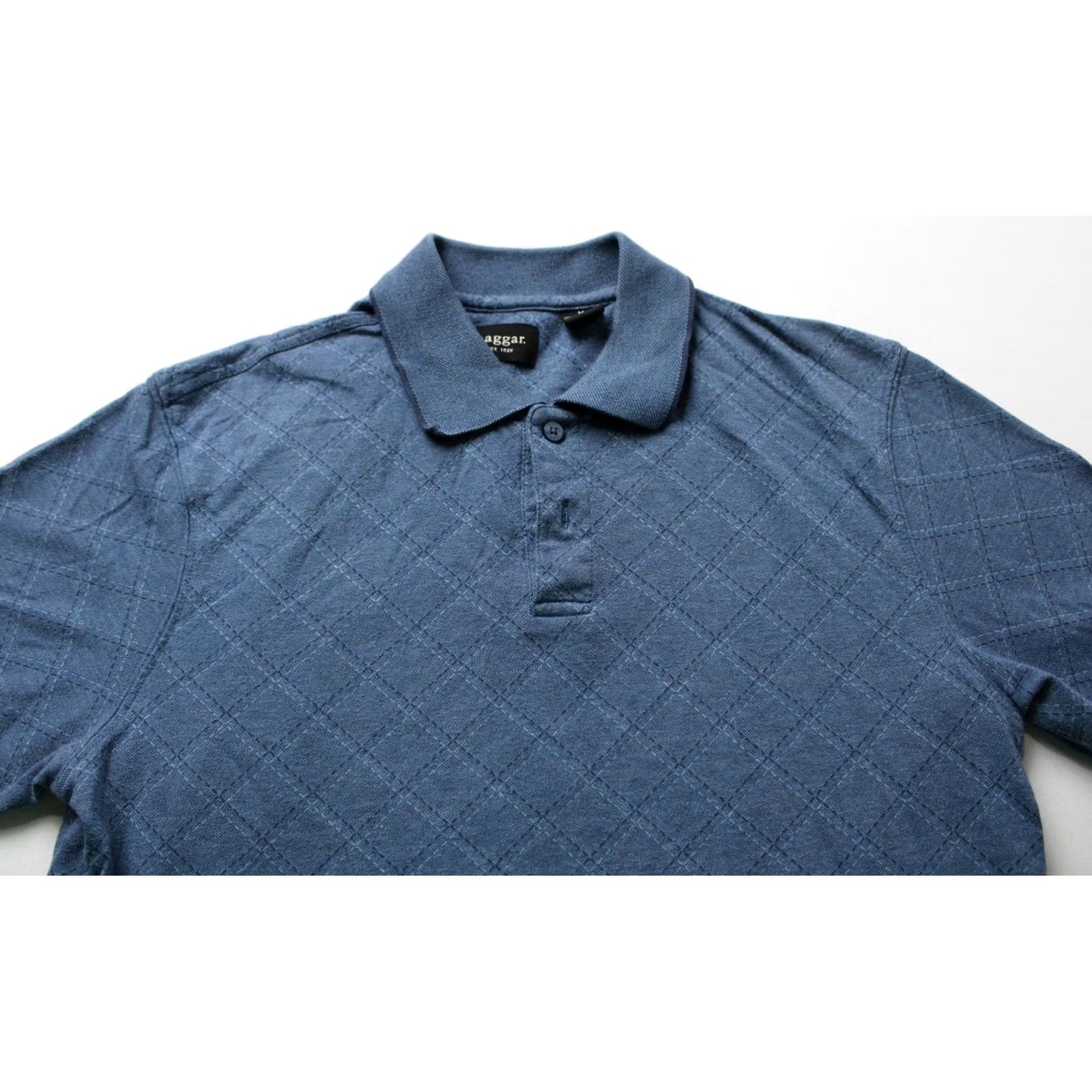 Haggar Haggar Men's Polo Shirt Blue Medium Comfortable S/S Collared Soft Size US M / EU 48-50 / 2 - 2 Thumbnail