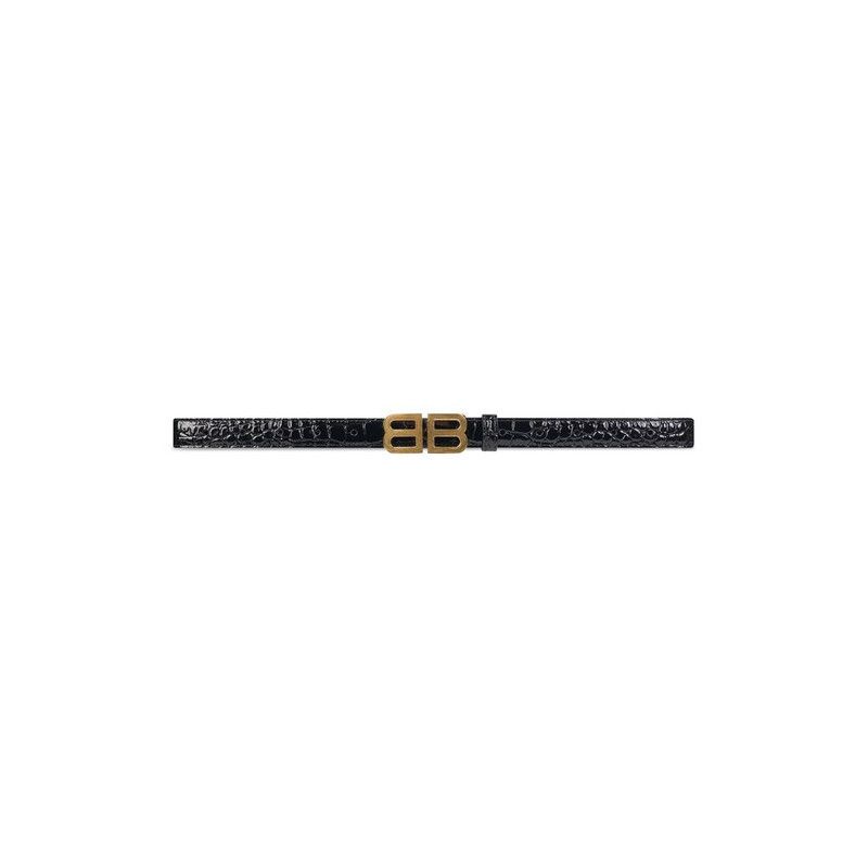 Balenciaga o1s1rm0226 Size: 70 / BB Hourglass Thin Belt In Black Size 28 - 1 Thumbnail