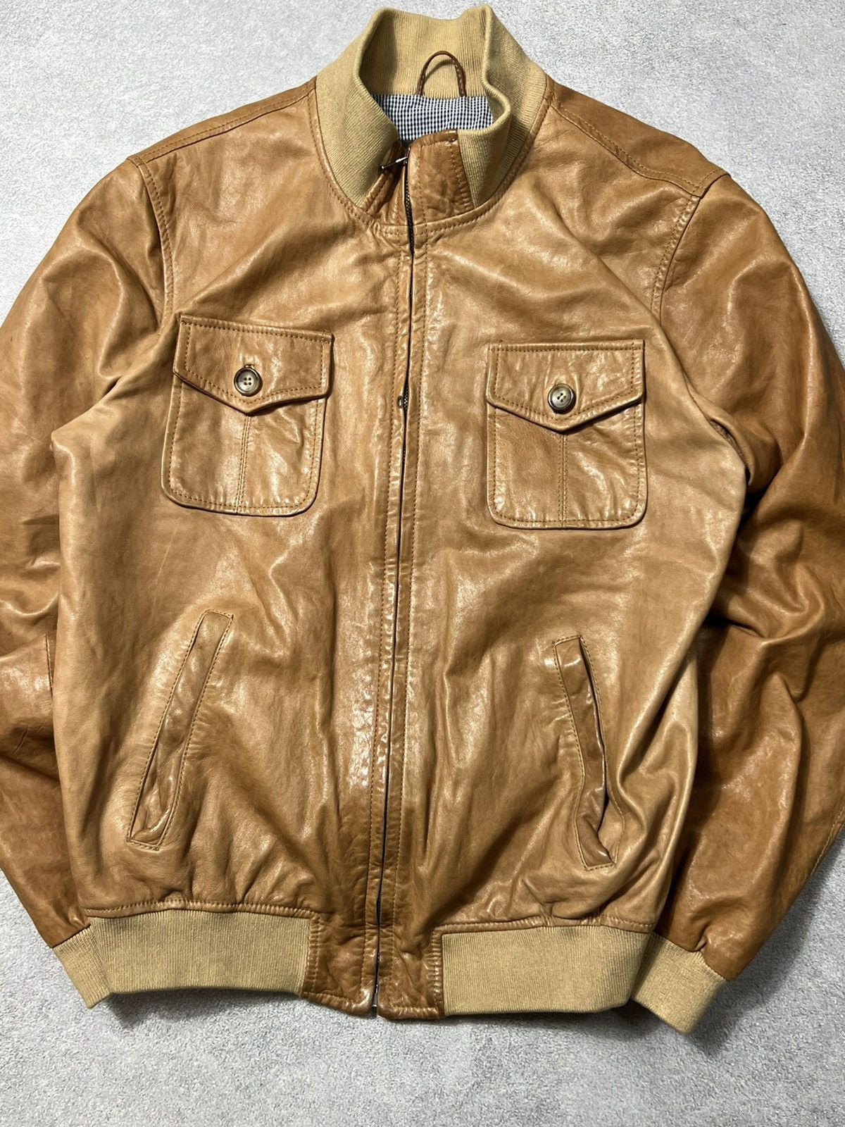 Genuine Leather × Japanese Brand Rare Hype Mens Brown Genuine Leather Jacket Size US M / EU 48-50 / 2 - 3 Thumbnail