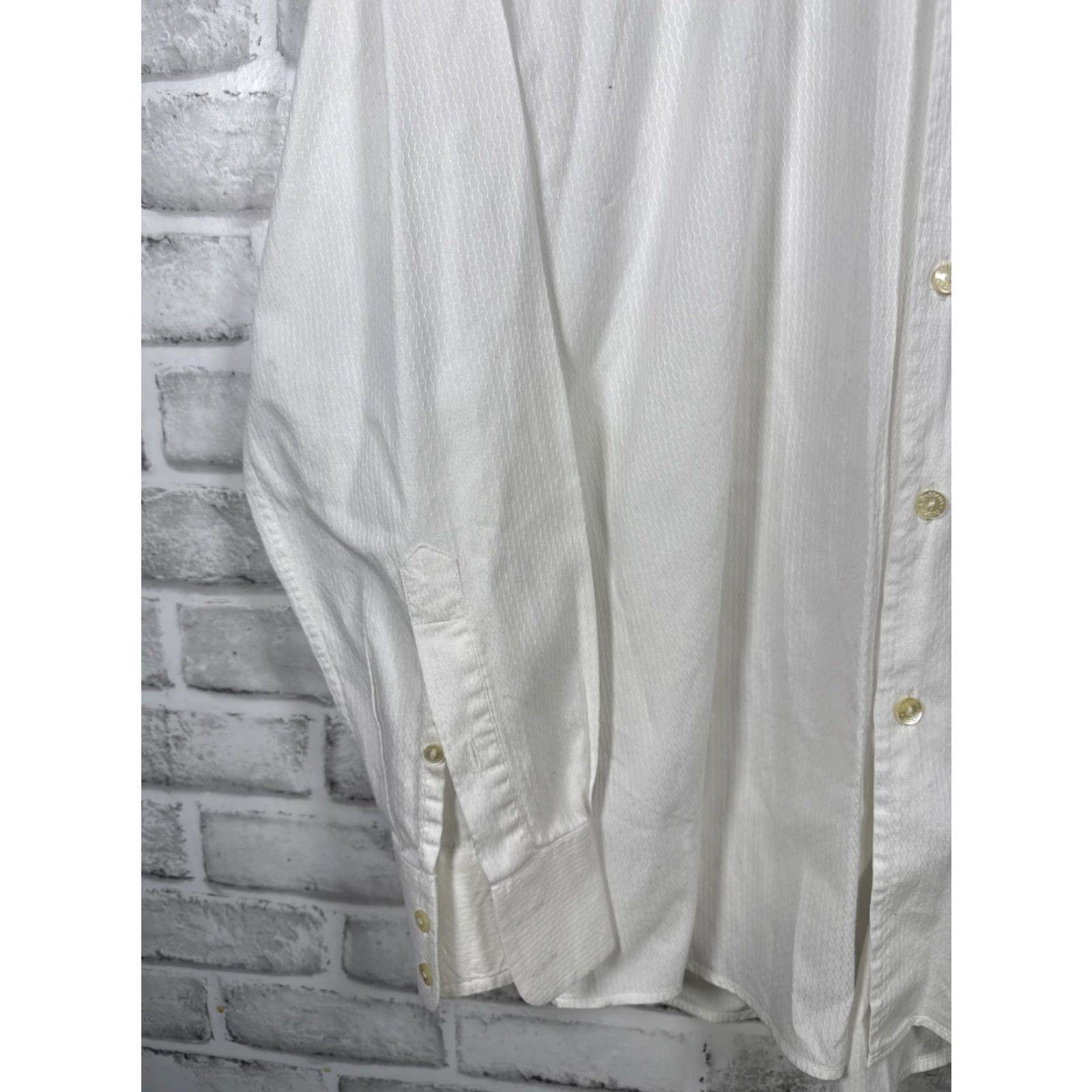 Dolce & Gabbana VINTAGE DOLCE&GABBANA Made in Italy Mens White Cotton Dress Shirt 15.5 / 39 Slim Button Collared 100% Cotton Solid Size 42R - 5 Thumbnail