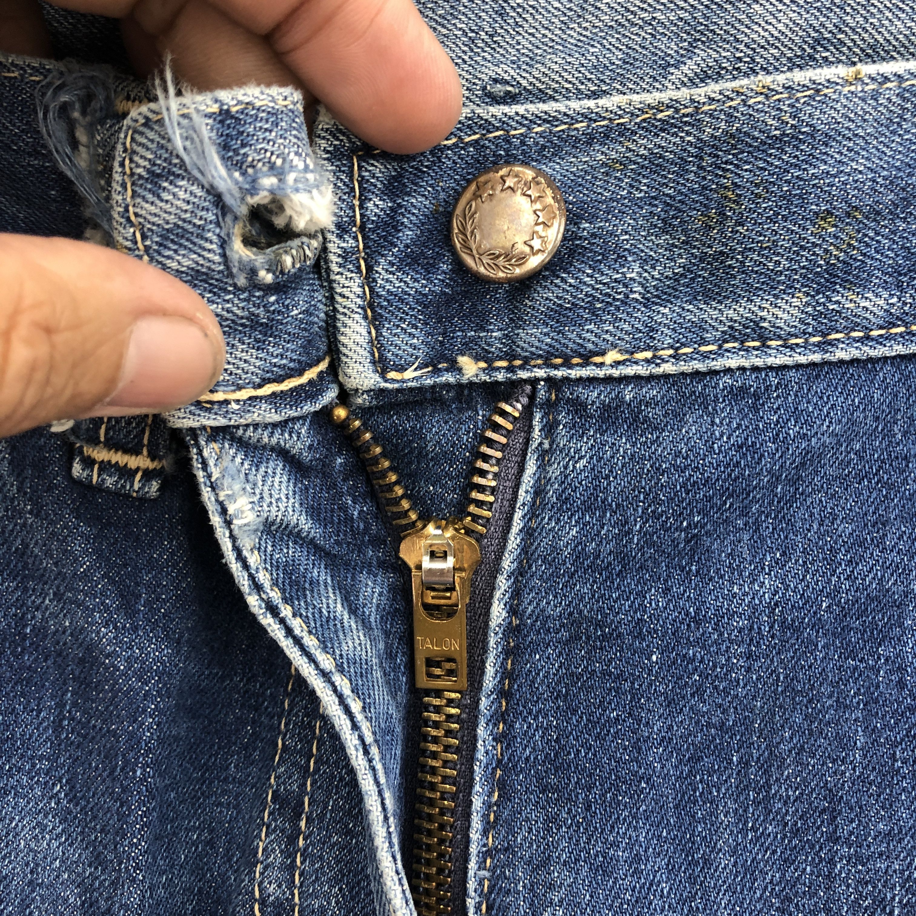 Japanese Brand Vintage 70s Blueway Flare Jeans Faded Light Wash Denim Size 28" / US 6 / IT 42 - 6 Thumbnail