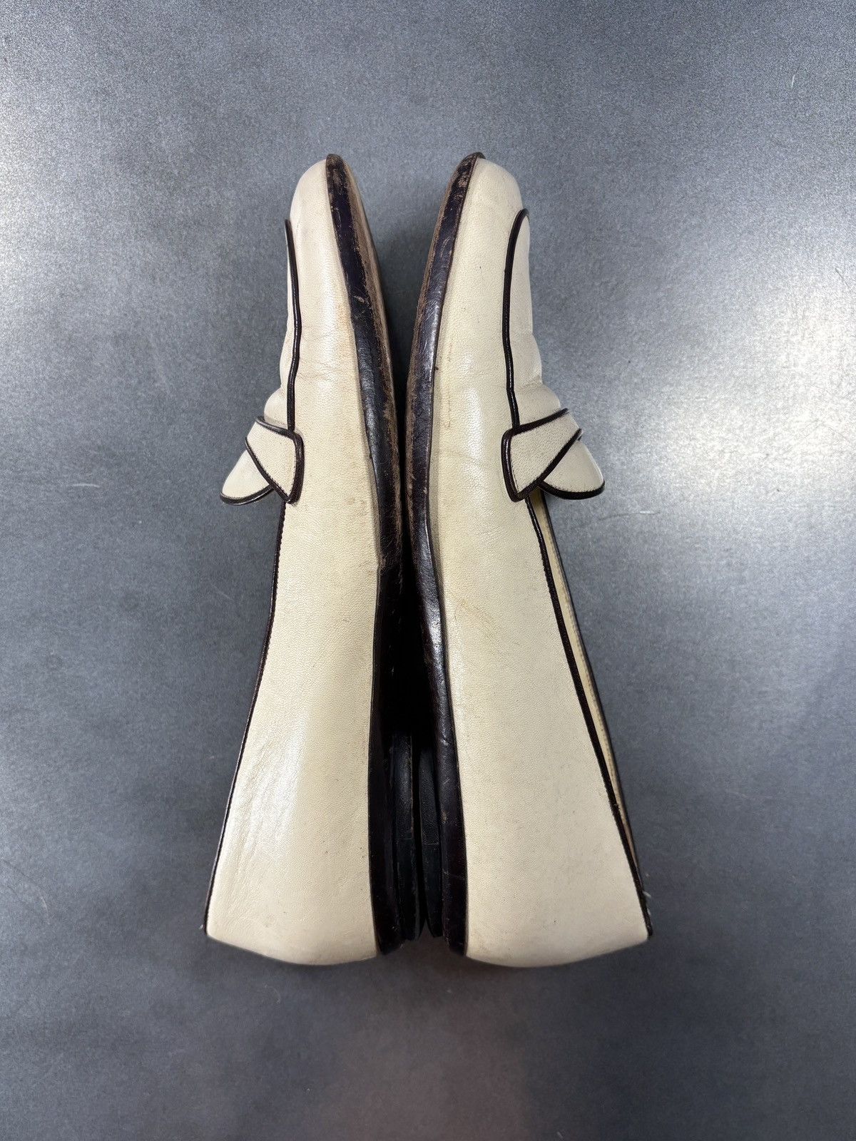 Prada Vintage Prada Loafers 1990s Leather Flats TwoTone Square Toe Size US 6.5 / IT 36.5 - 14 Thumbnail