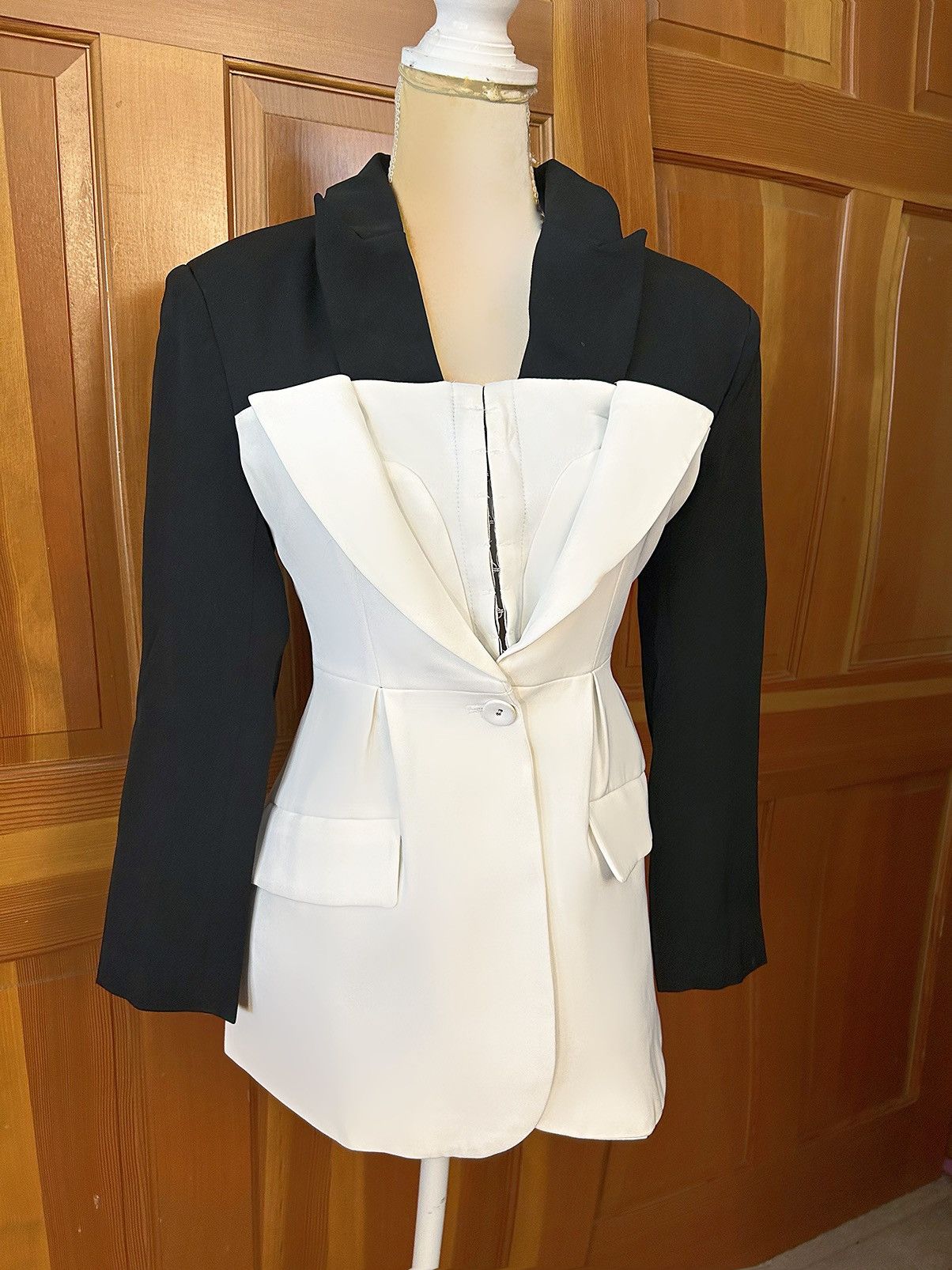 Designer × Other Nwt, Lavishly Paris Women’s Chic Colorblock Patchwork Blazer Size M / US 6-8 / IT 42-44 - 11 Thumbnail
