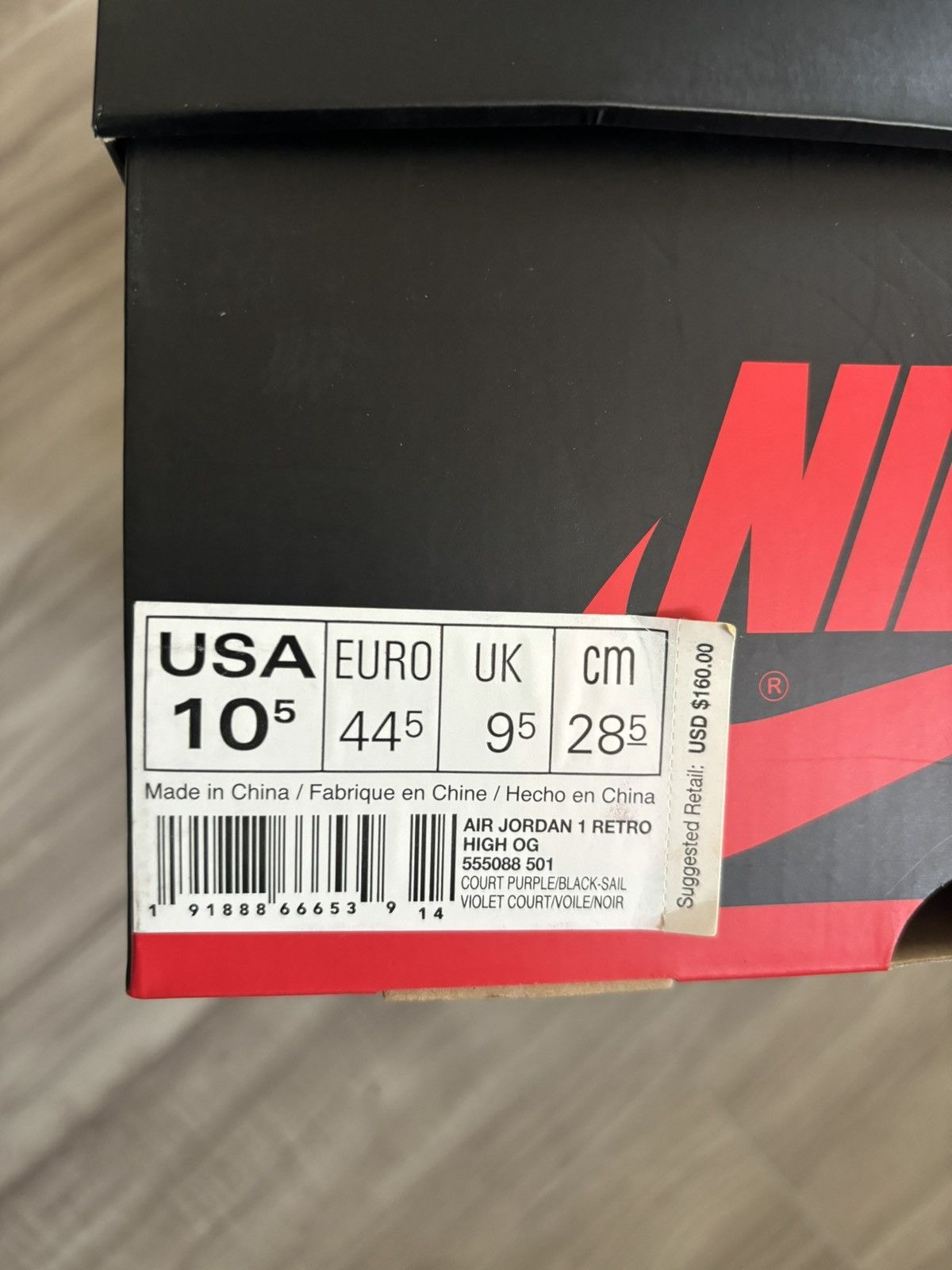 Jordan Brand × Nike Air Jordan 1 Retro High OG 'Court Purple' Size US 10.5 / EU 43-44 - 10 Thumbnail