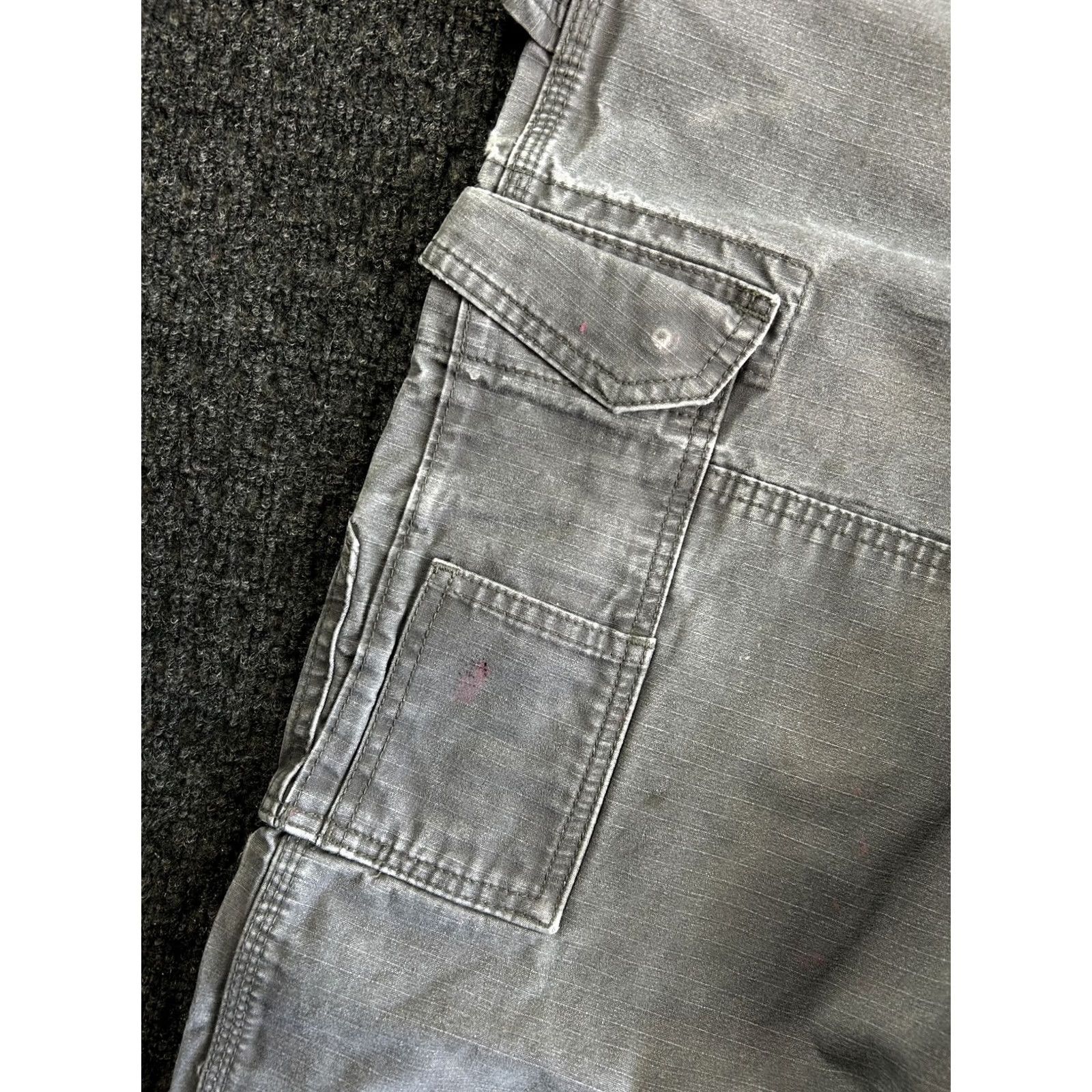 Wrangler Wrangler Workwear Pants Gray 38 x 30 Cargo Carpenter Real Distressed Thick Size US 38 / EU 54 - 6 Thumbnail