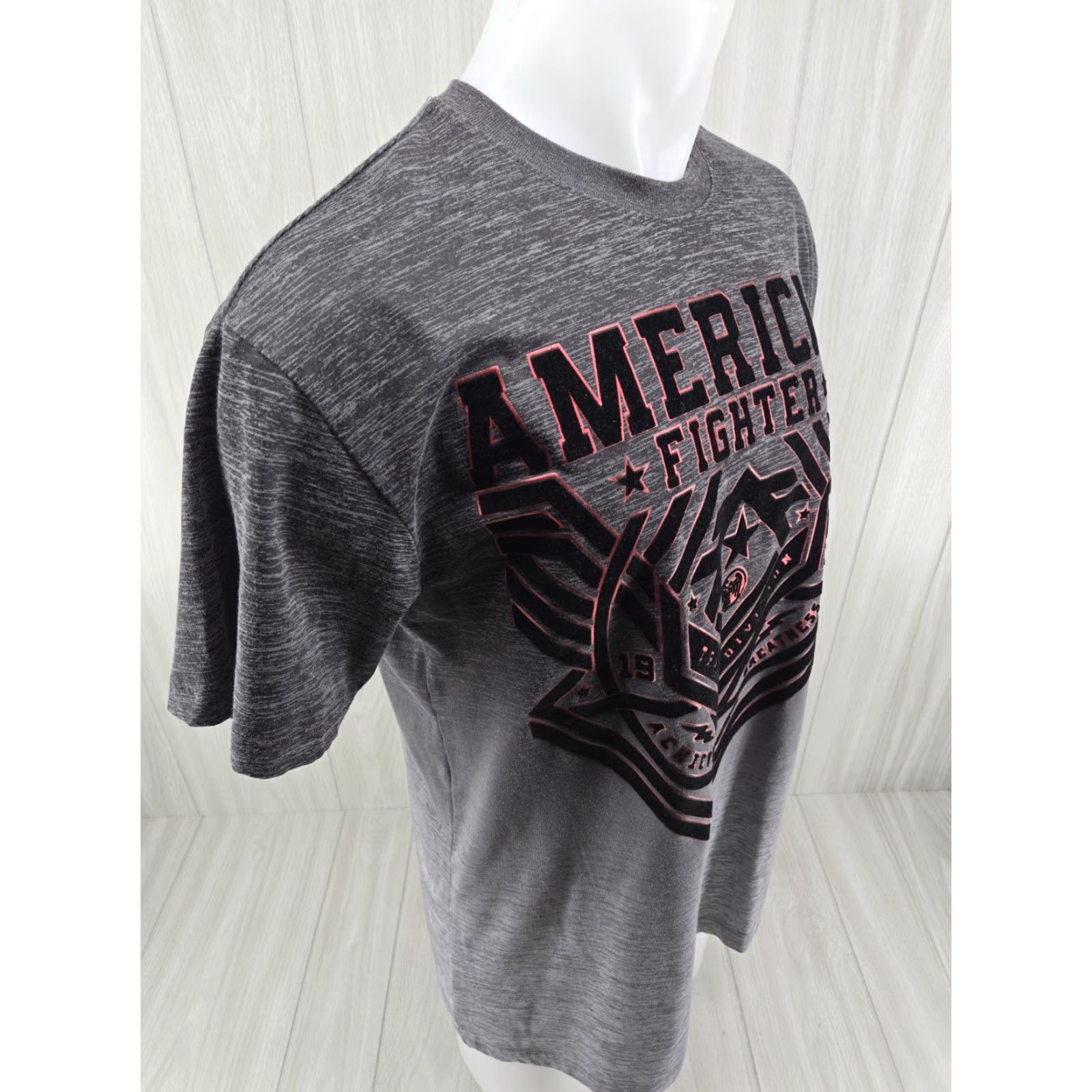 Vintage American Fighter Shirt Mens XL Velvet Graphic Front Back MMA Y2K Street Wear Shirts Size US XL / EU 56 / 4 - 7 Thumbnail