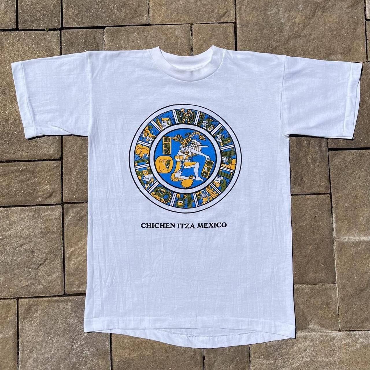 Vintage Vintage 90s Chichen Itza Mexico Aztec Tee Tshirt Size US XL / EU 56 / 4 - 1 Thumbnail