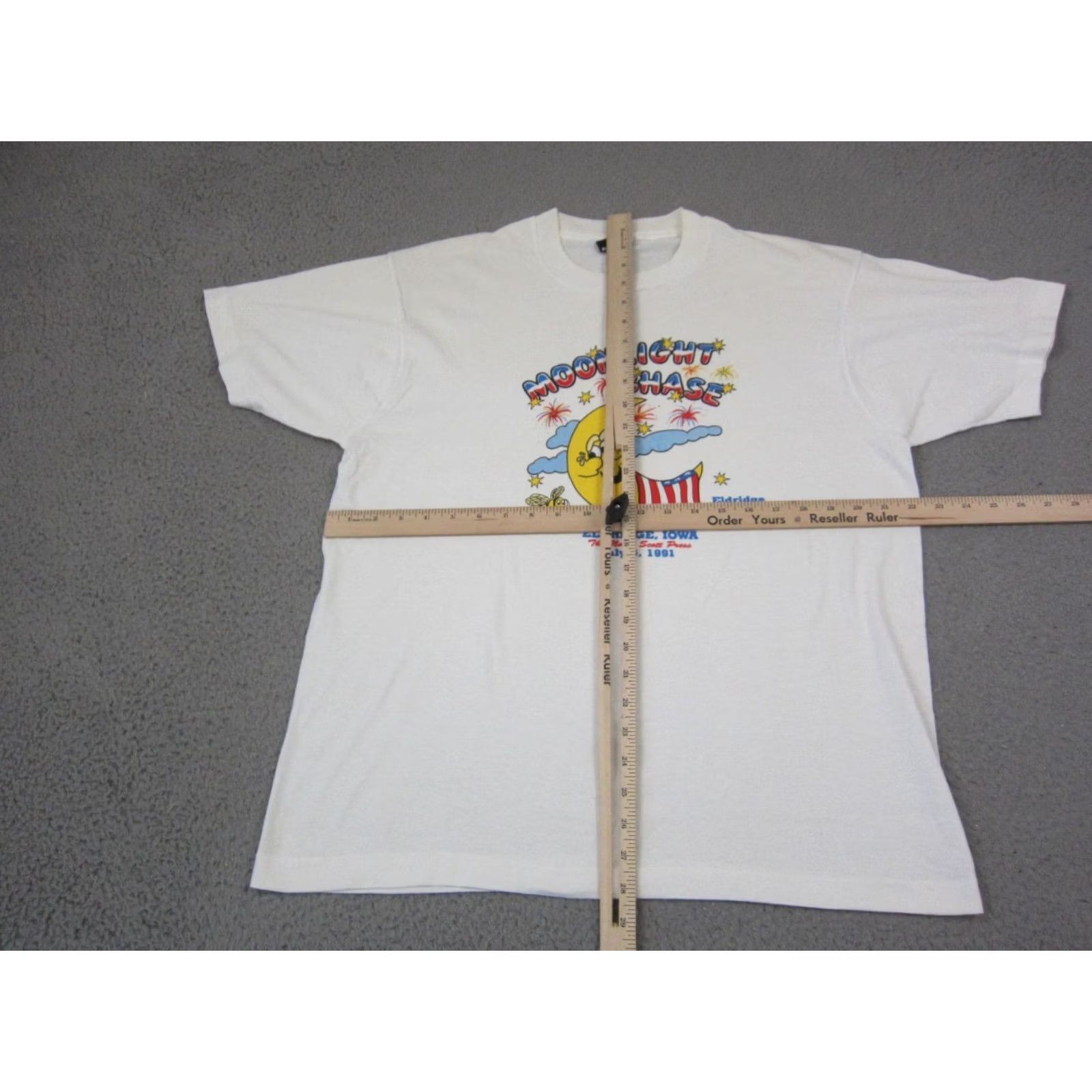 Vintage VINTAGE Screen Stars Shirt Mens XL White USA 90s Moonlight Chase Iowa Size US XL / EU 56 / 4 - 7 Thumbnail
