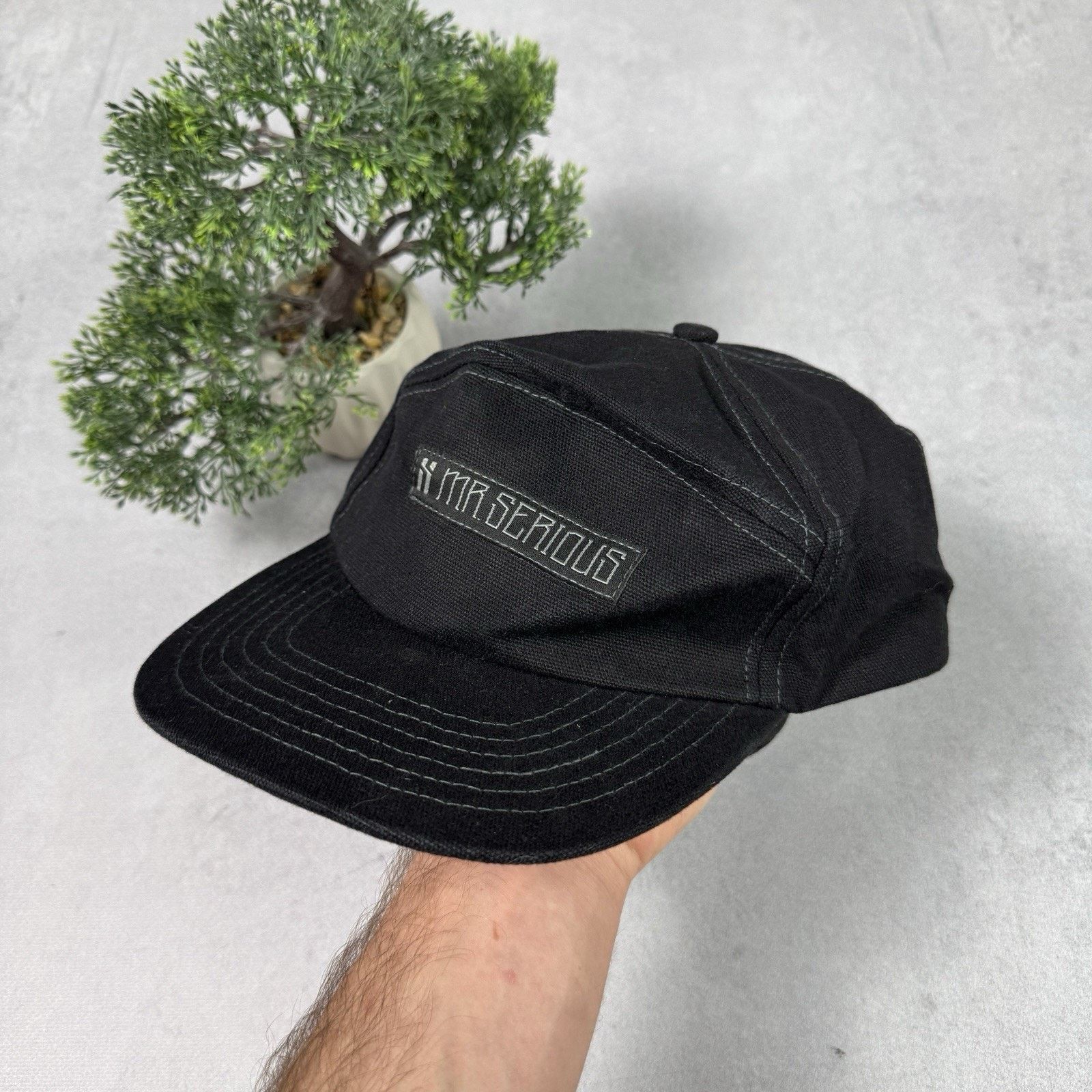 Vintage Mr. Serious Unknown Cap Black 6 Panel Snapback Canvas Size ONE SIZE - 2 Thumbnail