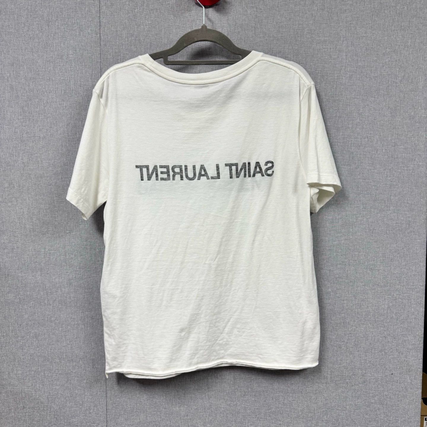 Saint Laurent Paris YSL Reverse Slogan Short-Sleeve T-Shirt Size L / US 10 / IT 46 - 2 Thumbnail