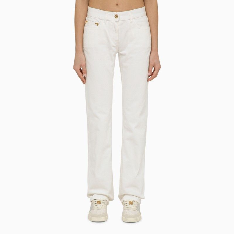 image of Palm Angels White Cotton Trousers, Women's (Size 26)
