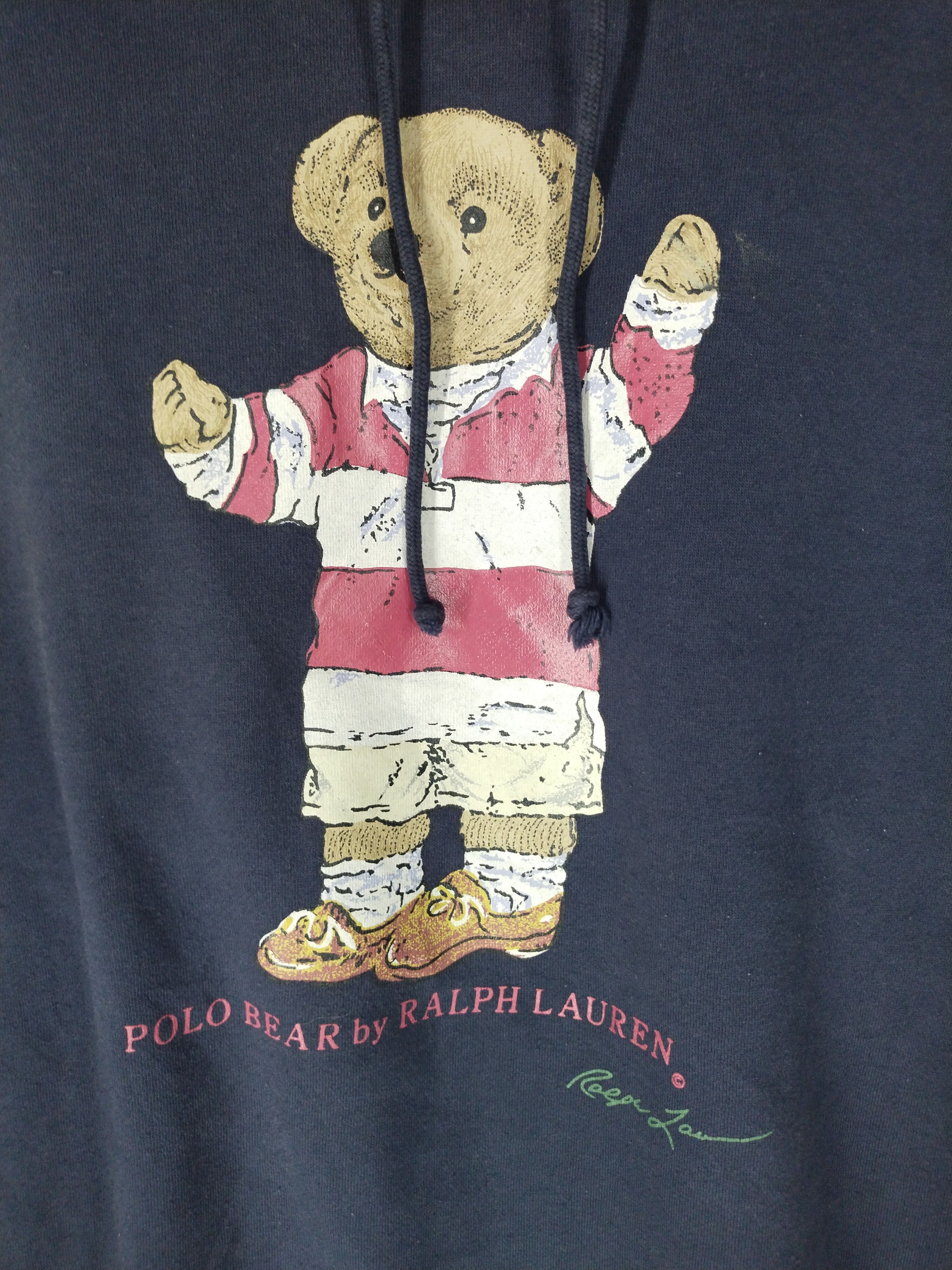 Polo Ralph Lauren × Ralph Lauren × Vintage 90's Bear Ralph Lauren by Polo Ralph Lauren Hoodie Size US L / EU 52-54 / 3 - 3 Thumbnail