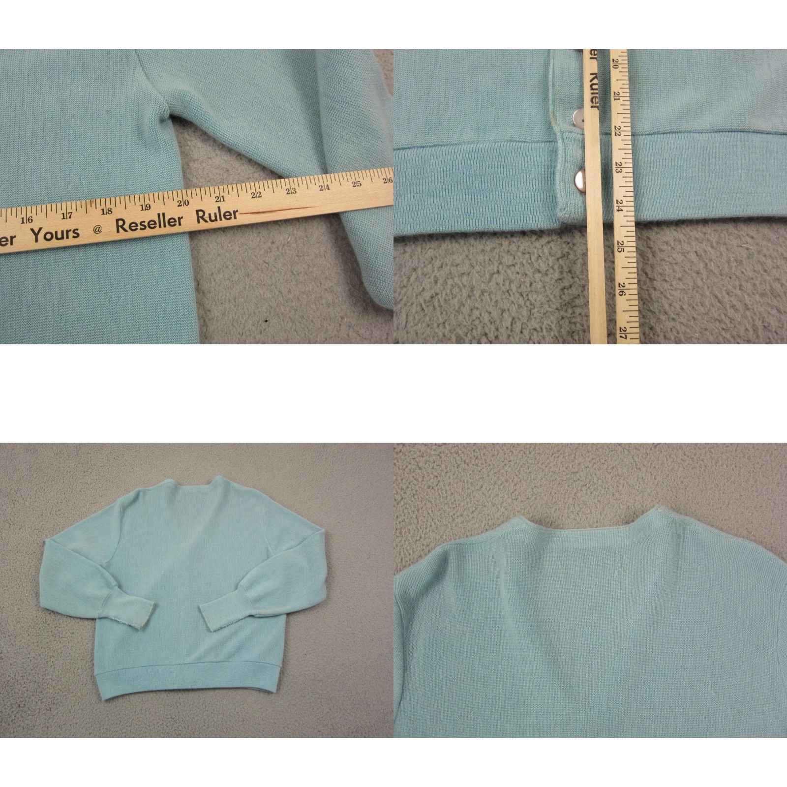 Van Heusen VINTAGE Van Heusen Cardigan Womens M Blue Knit Sweater Cardigan 50s 60s Size M / US 6-8 / IT 42-44 - 9 Thumbnail