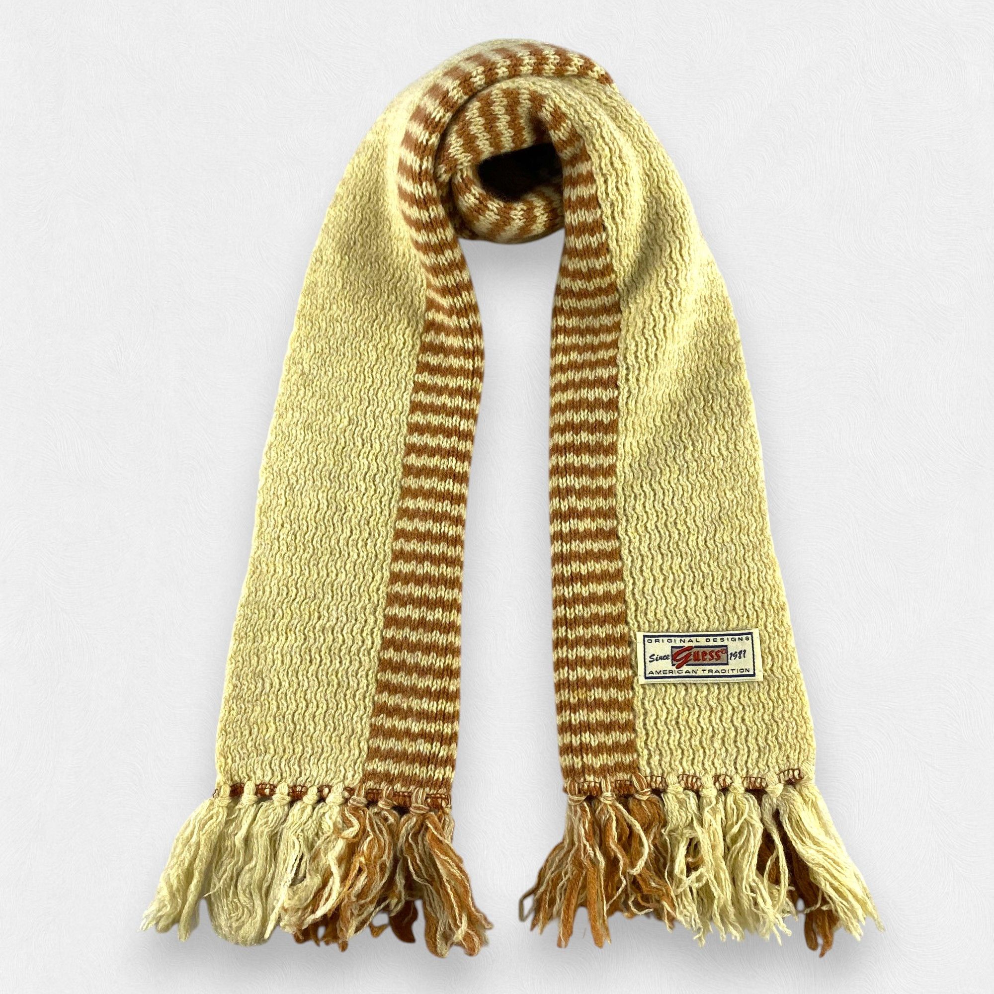 Vintage Guess Stripe Scarf Neck Wrap Muffler