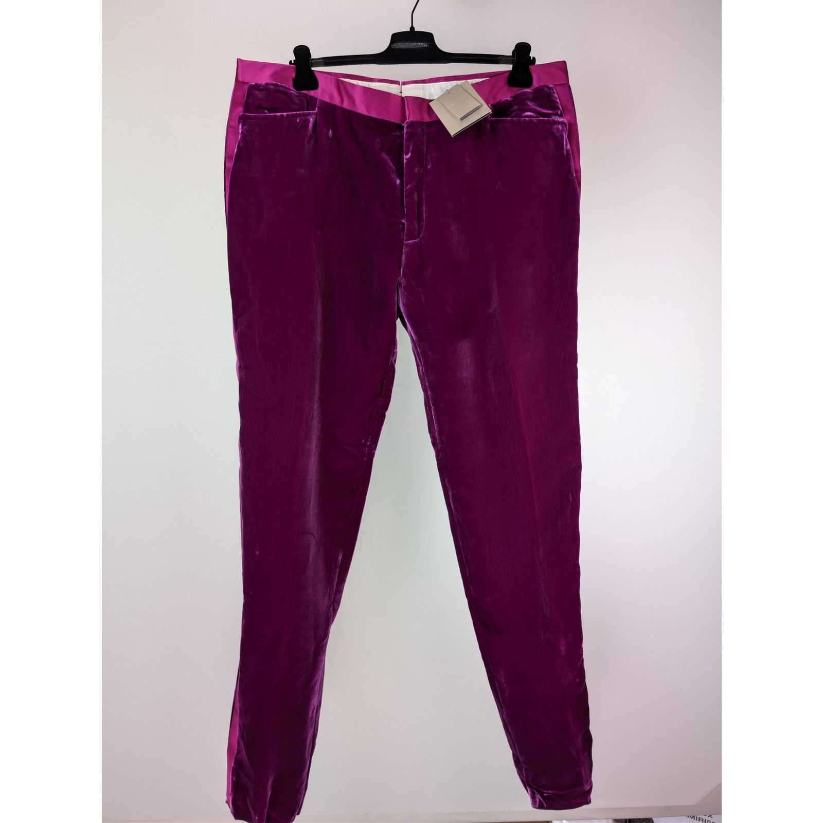 Tom Ford o1rshd1 Slim-Leg Velvet Trousers Pant in Purple Size US 44 / EU 60 - 2 Thumbnail