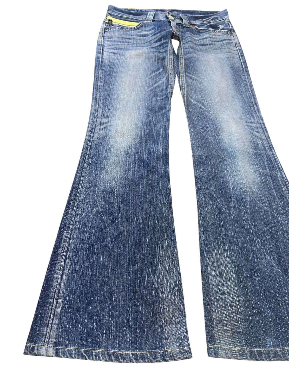 Edwin Vintage Edwin 503 Bluetrip Flare Bootcut Whiskers Denim Size US 29 - 3 Thumbnail