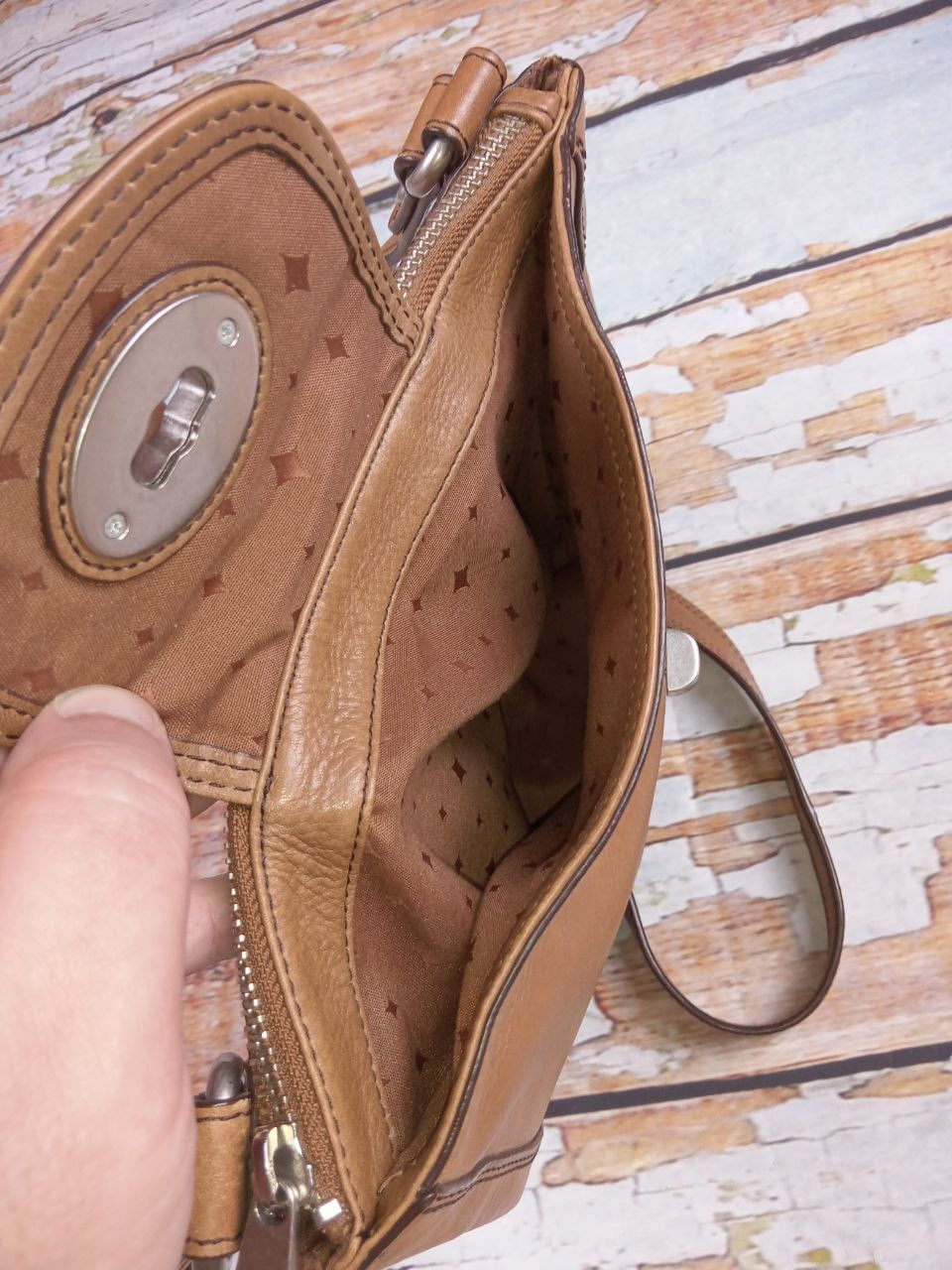 Fossil Fossil Leather Brown Women Bag Size ONE SIZE - 13 Thumbnail