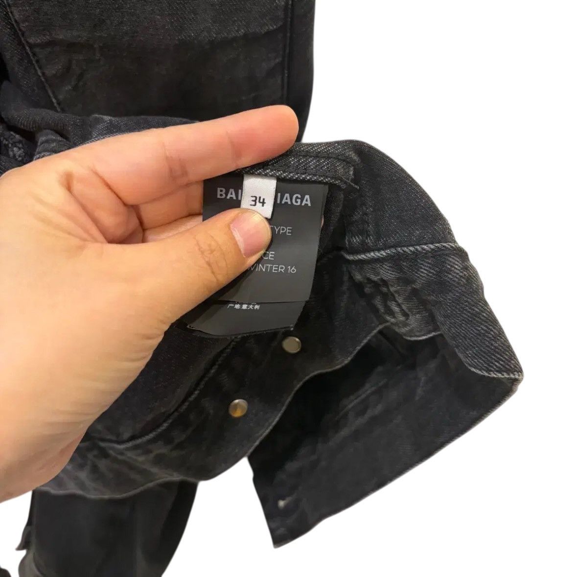 Balenciaga Balenciaga Swing Denim Jacket Black Size US XXS / EU 40 - 5 Thumbnail