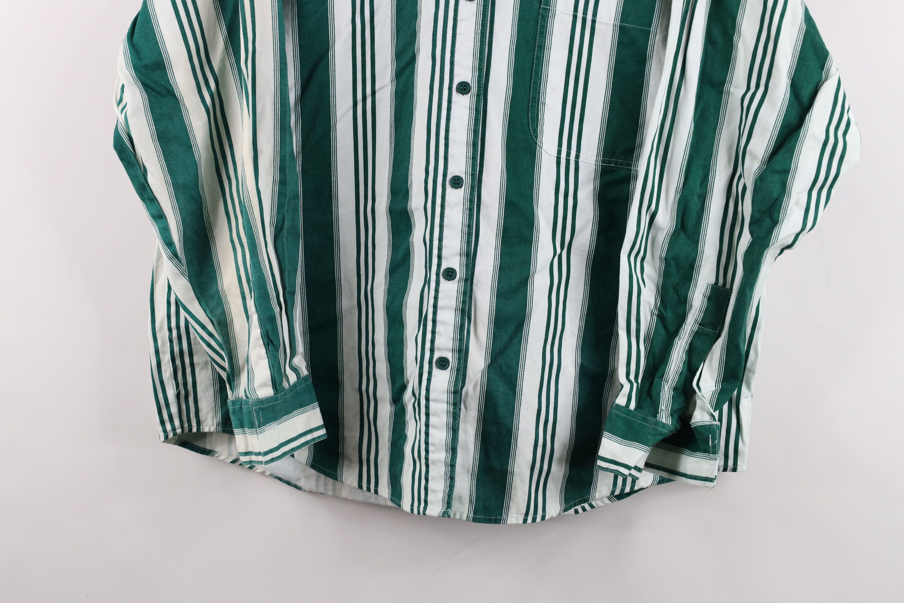 Vintage Vintage 90s Streetwear Striped Collared Button Shirt Size L / US 10 / IT 46 - 3 Thumbnail