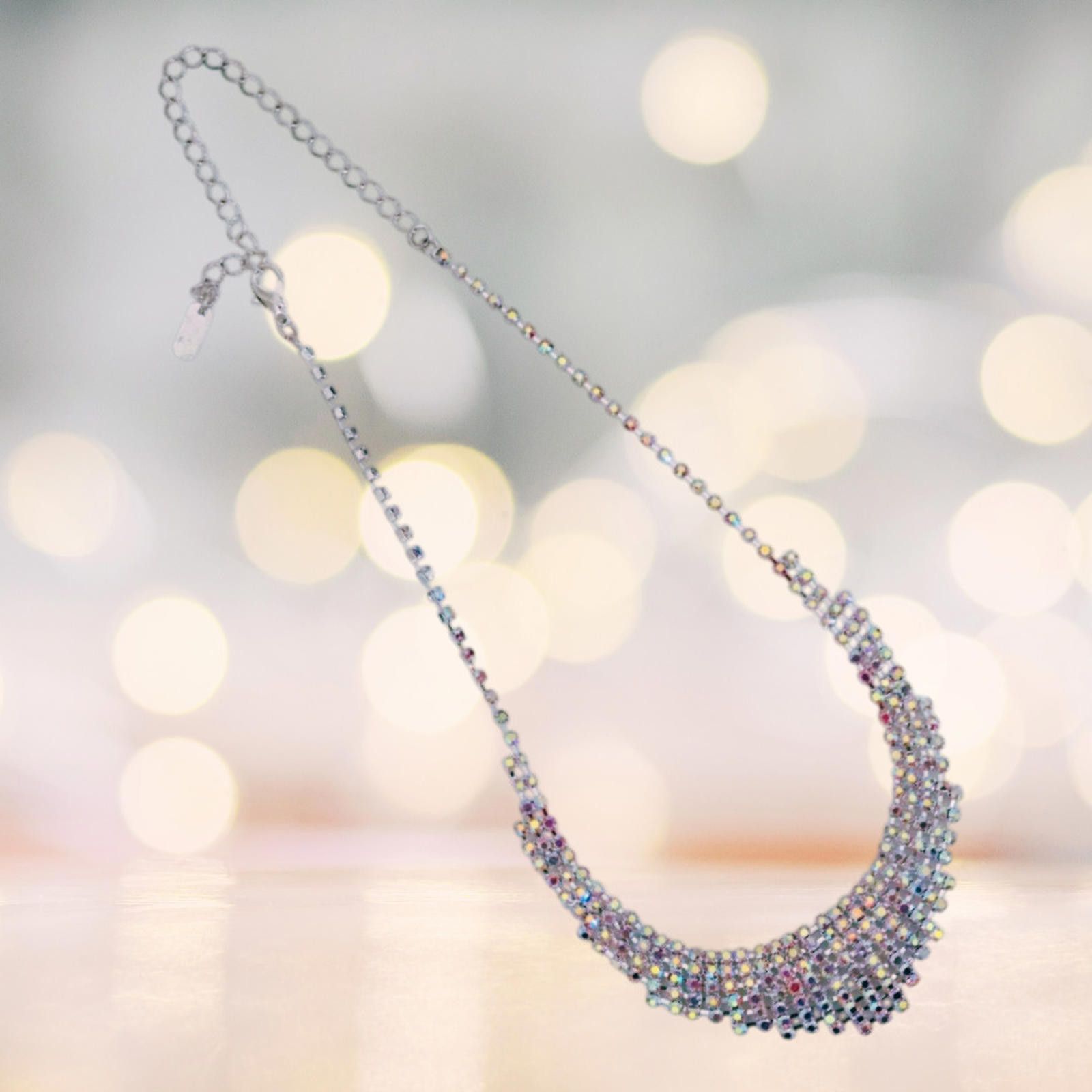 The Unbranded Brand Necklace Rhinestone Adjustable Iridescent Pageant Dangle NEW Size ONE SIZE - 1 Thumbnail