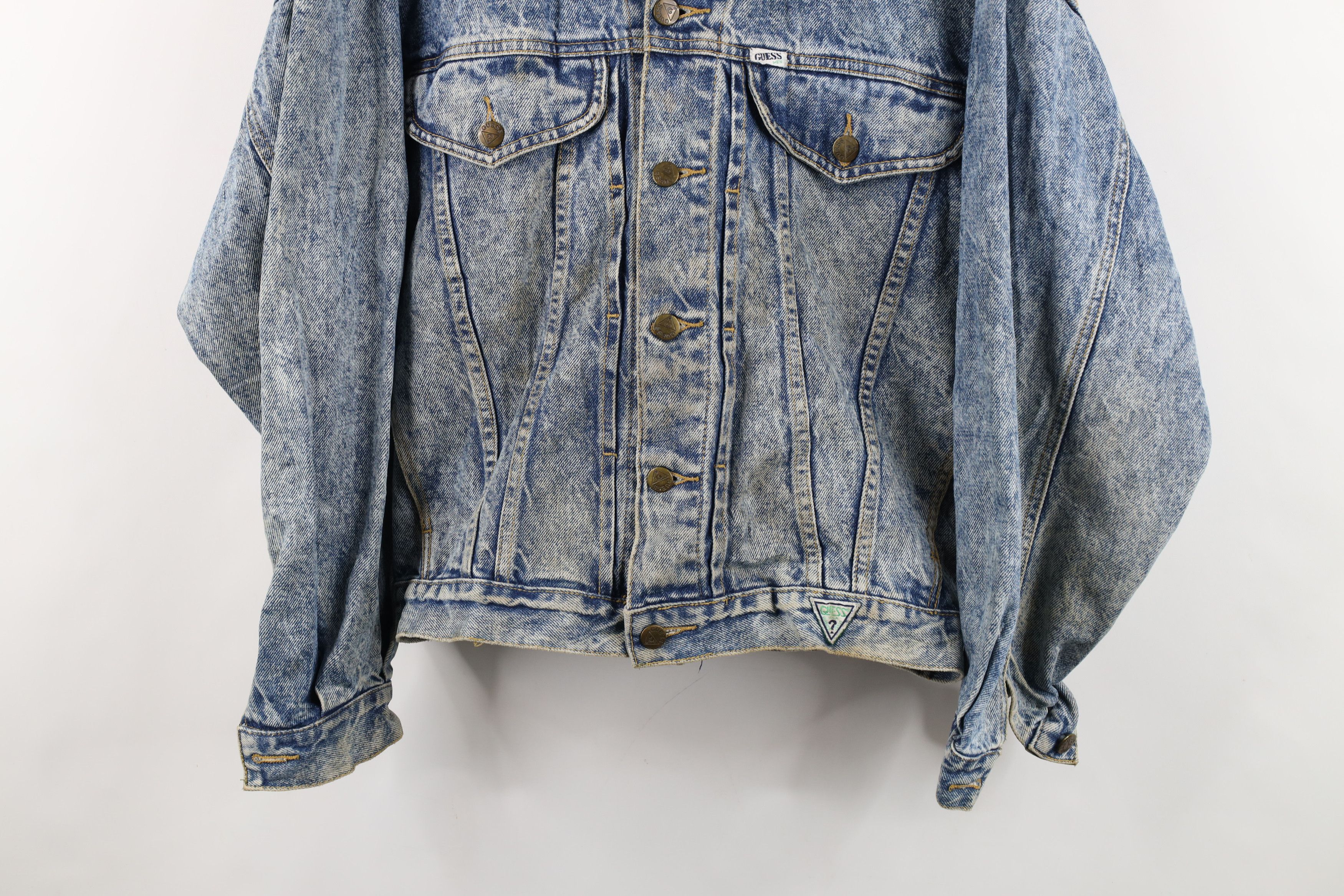Guess Vintage 90s Guess Acid Wash Denim Trucker Jacket Blue USA Size US M / EU 48-50 / 2 - 3 Thumbnail