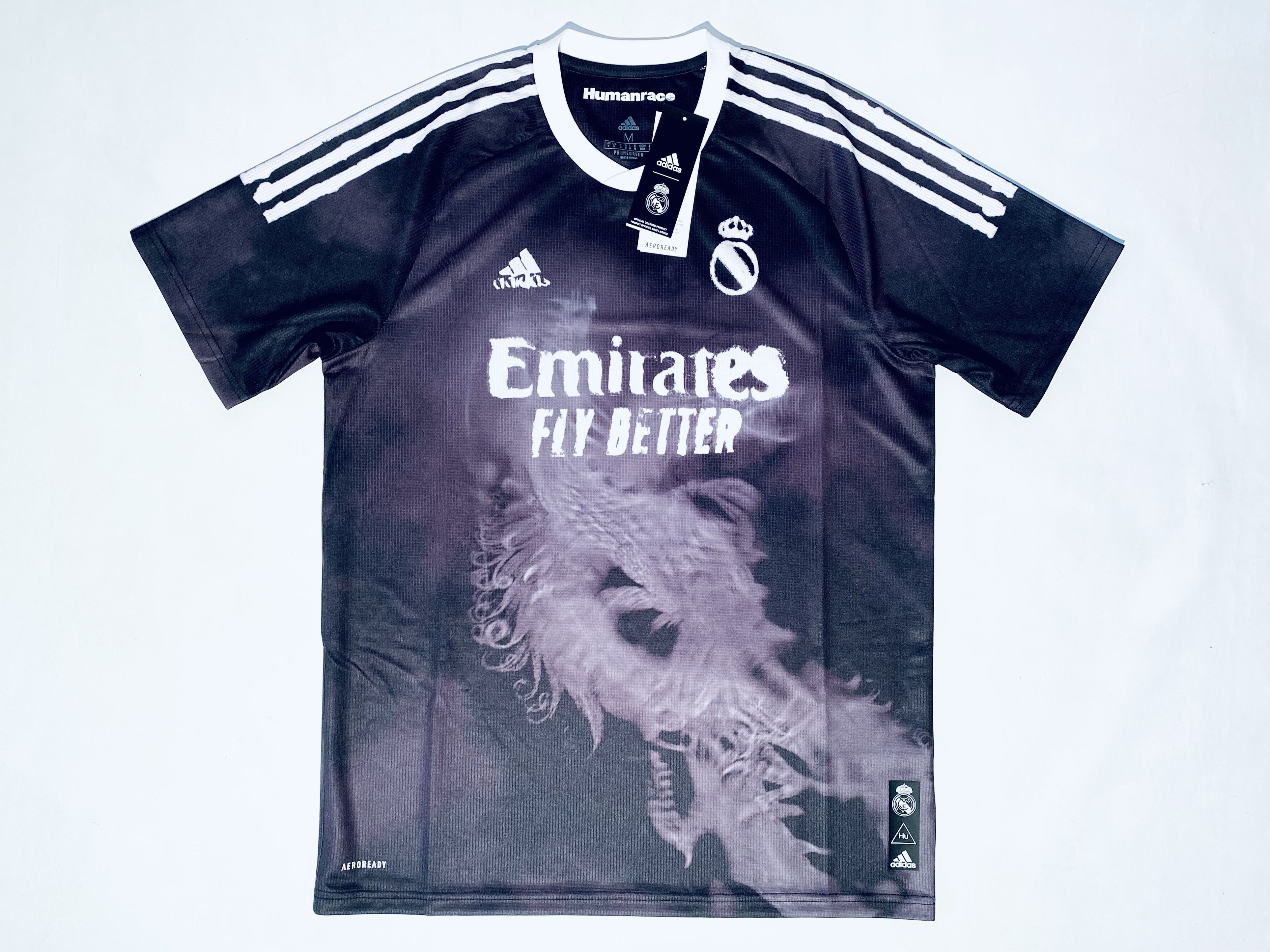 image of Adidas x Real Madrid Humanrace Jersey Shirt in Black, Men's (Size Medium)