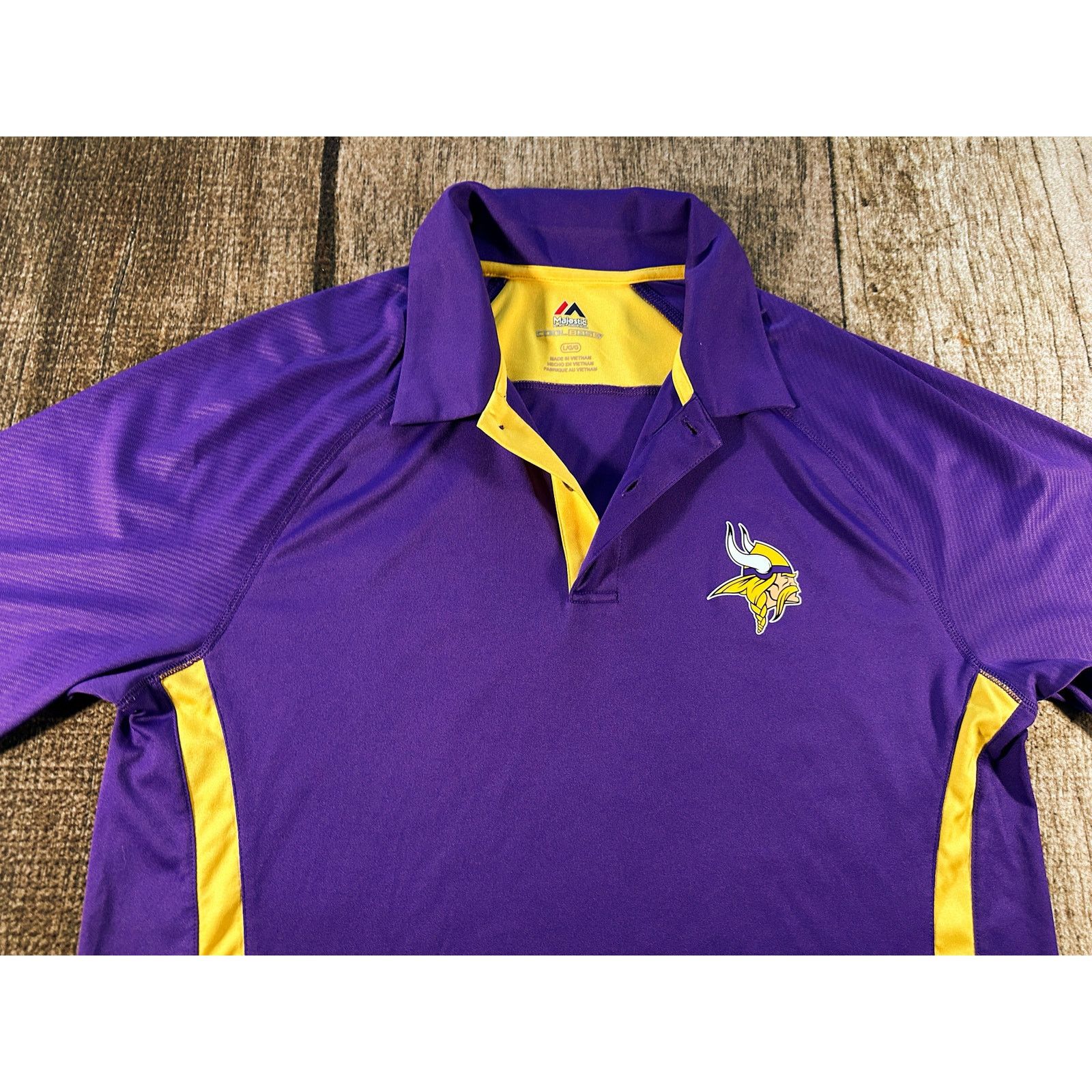 Majestic Minnesota Vikings Mens Large Majestic CoolBase Polo Shirt Size US L / EU 52-54 / 3 - 2 Thumbnail