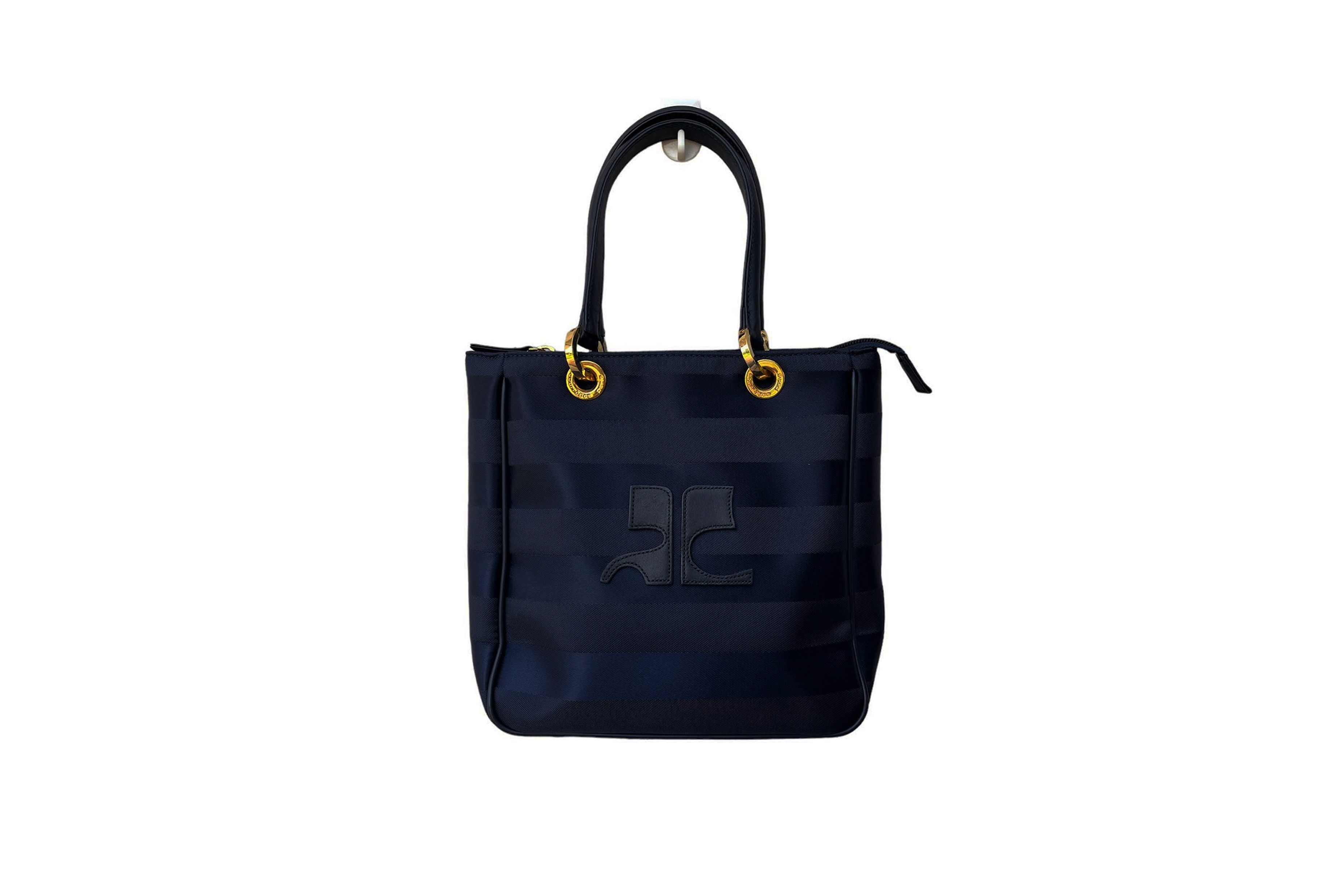 Courreges COURRÈGES PARIS Navy nylon handbag with Striped textured Size ONE SIZE - 1 Thumbnail