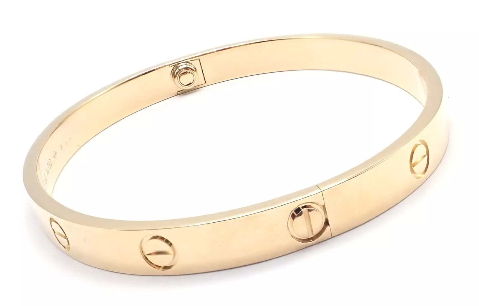 Cartier Cartier 18k Yellow Gold Love Bangle Bracelet Size 19 Paper Size ONE SIZE - 3 Thumbnail